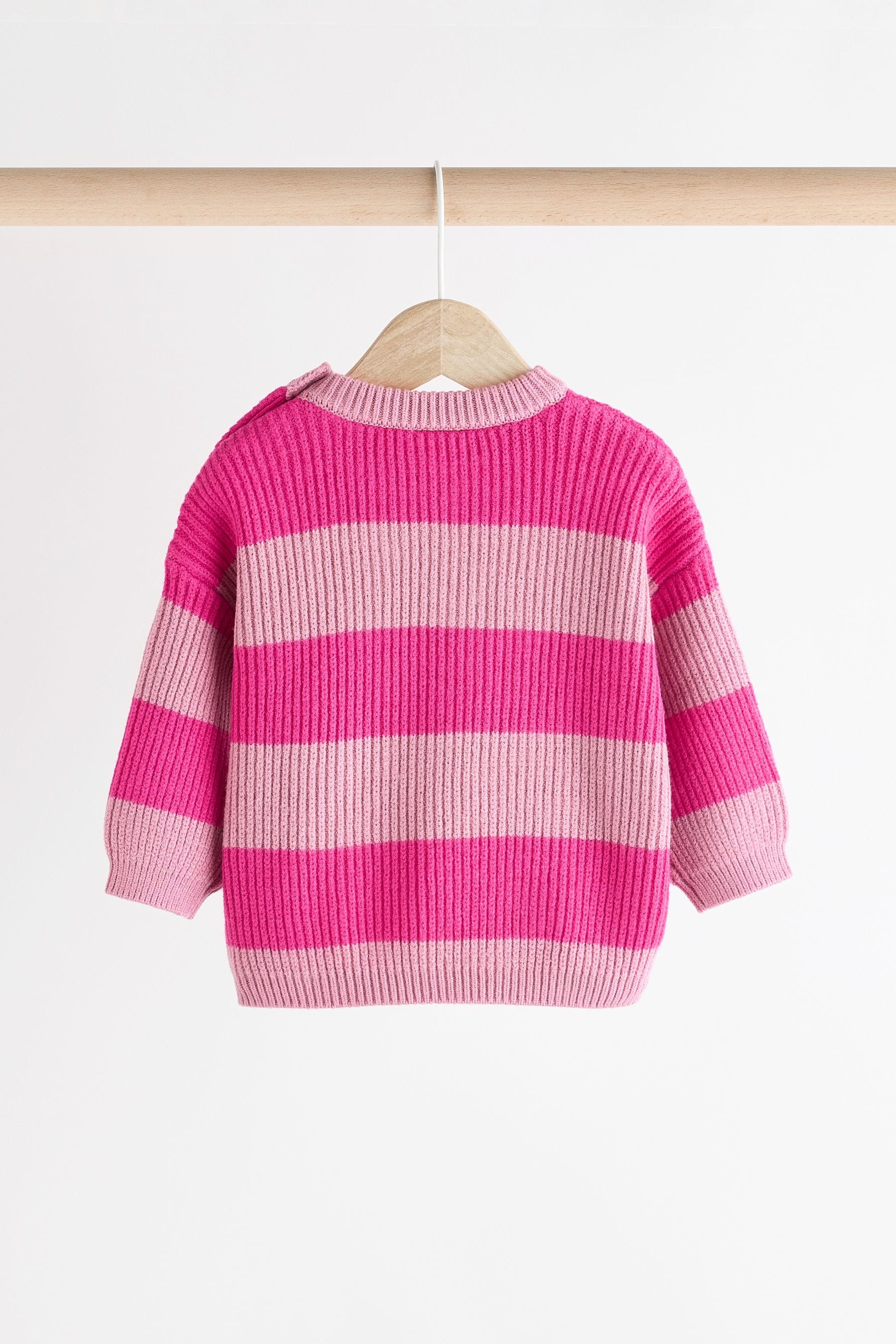 Pink Stripe Knitted Baby Jumper & Leggings Set (0mths-2yrs)