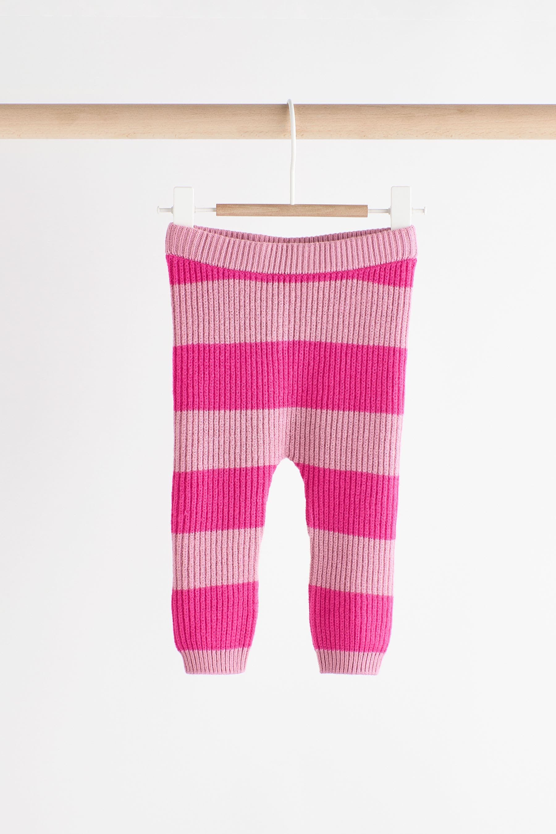 Pink Stripe Knitted Baby Jumper & Leggings Set (0mths-2yrs)