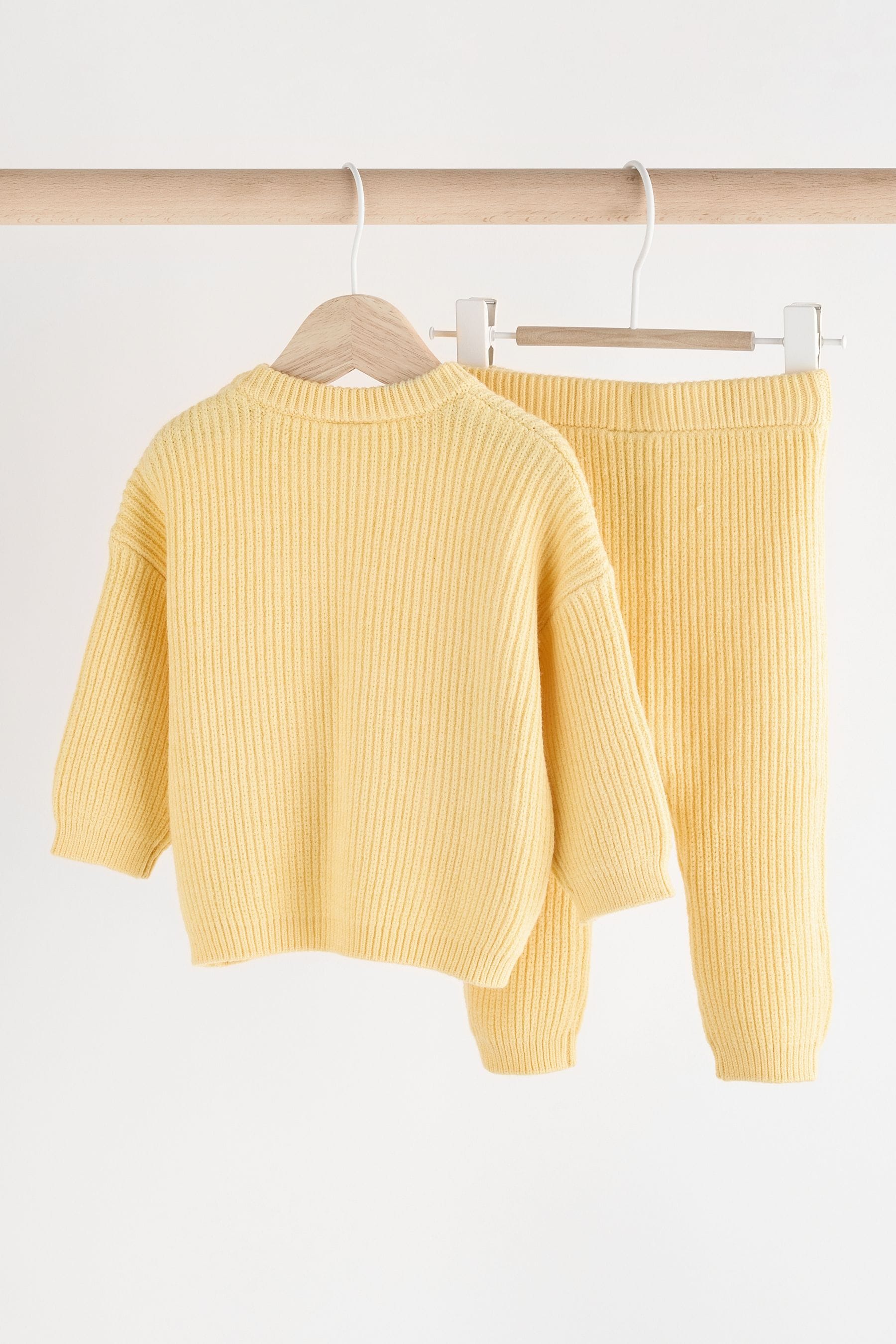 Yellow Knitted Baby Jumper & Leggings Set (0mths-2yrs)