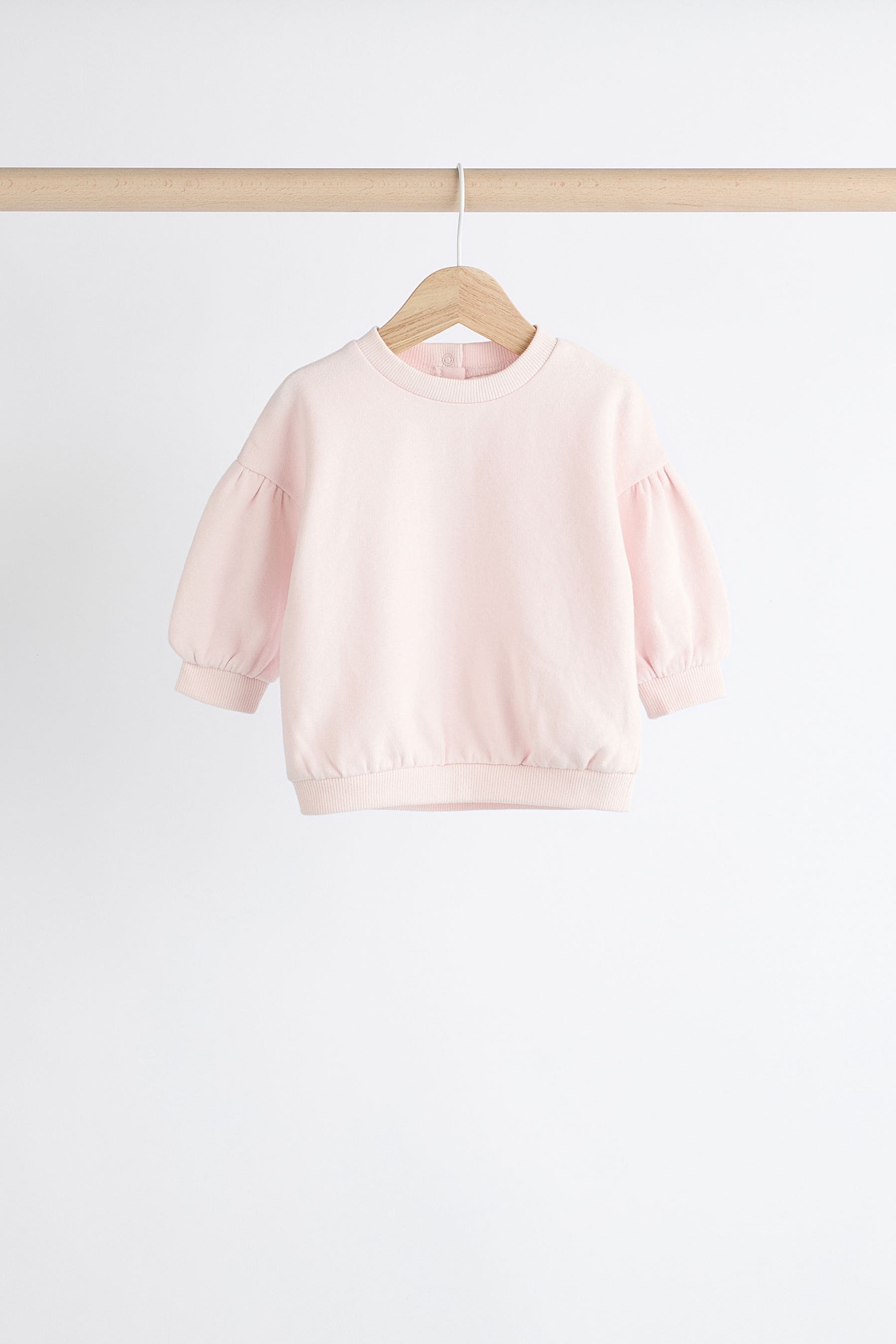 Pink/Cream Baby Sweatshirt & Joggers Set 6 Pack