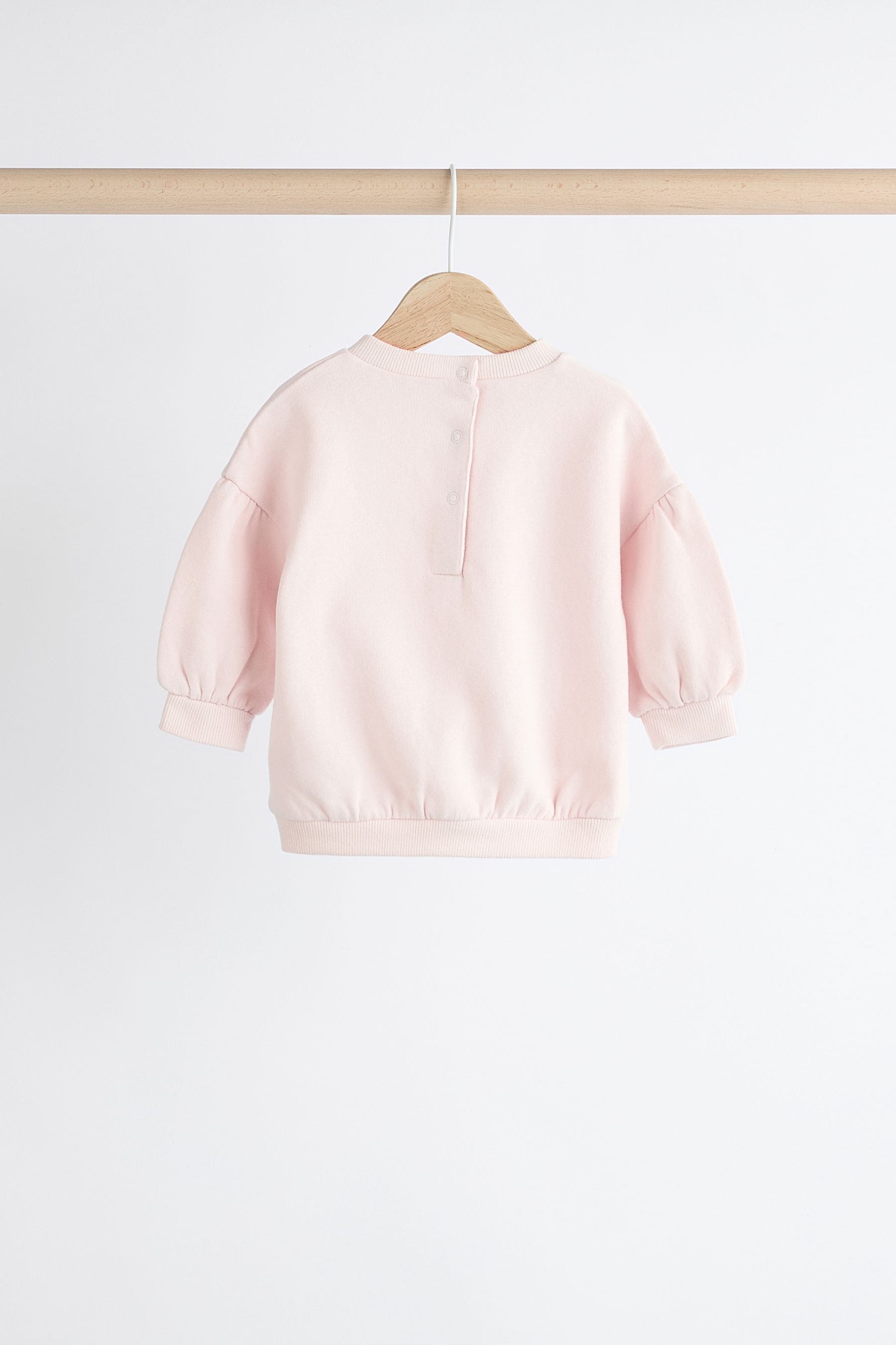 Pink/Cream Baby Sweatshirt & Joggers Set 6 Pack