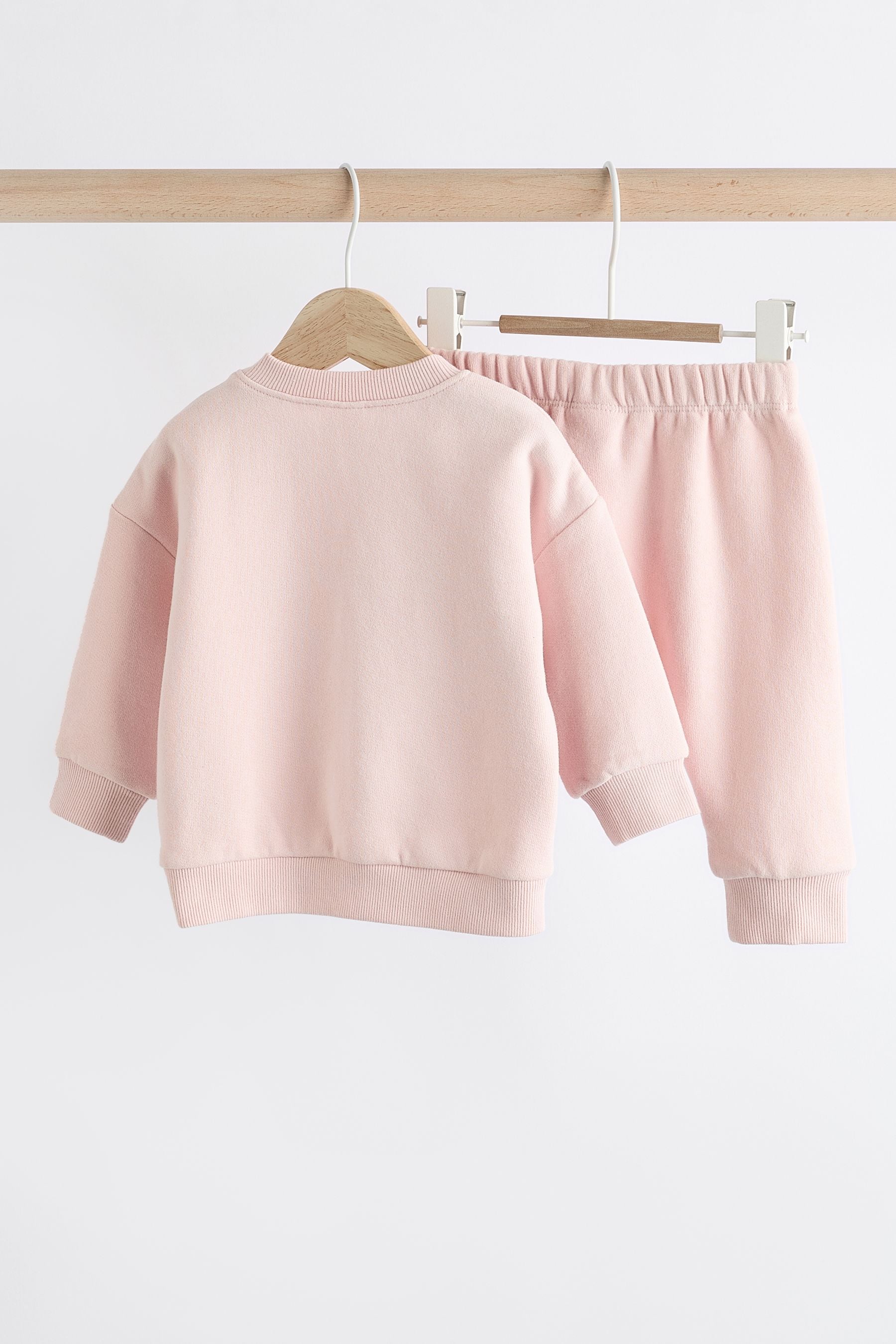 Pink Hello Bear Baby Sweatshirt and Joggers Set