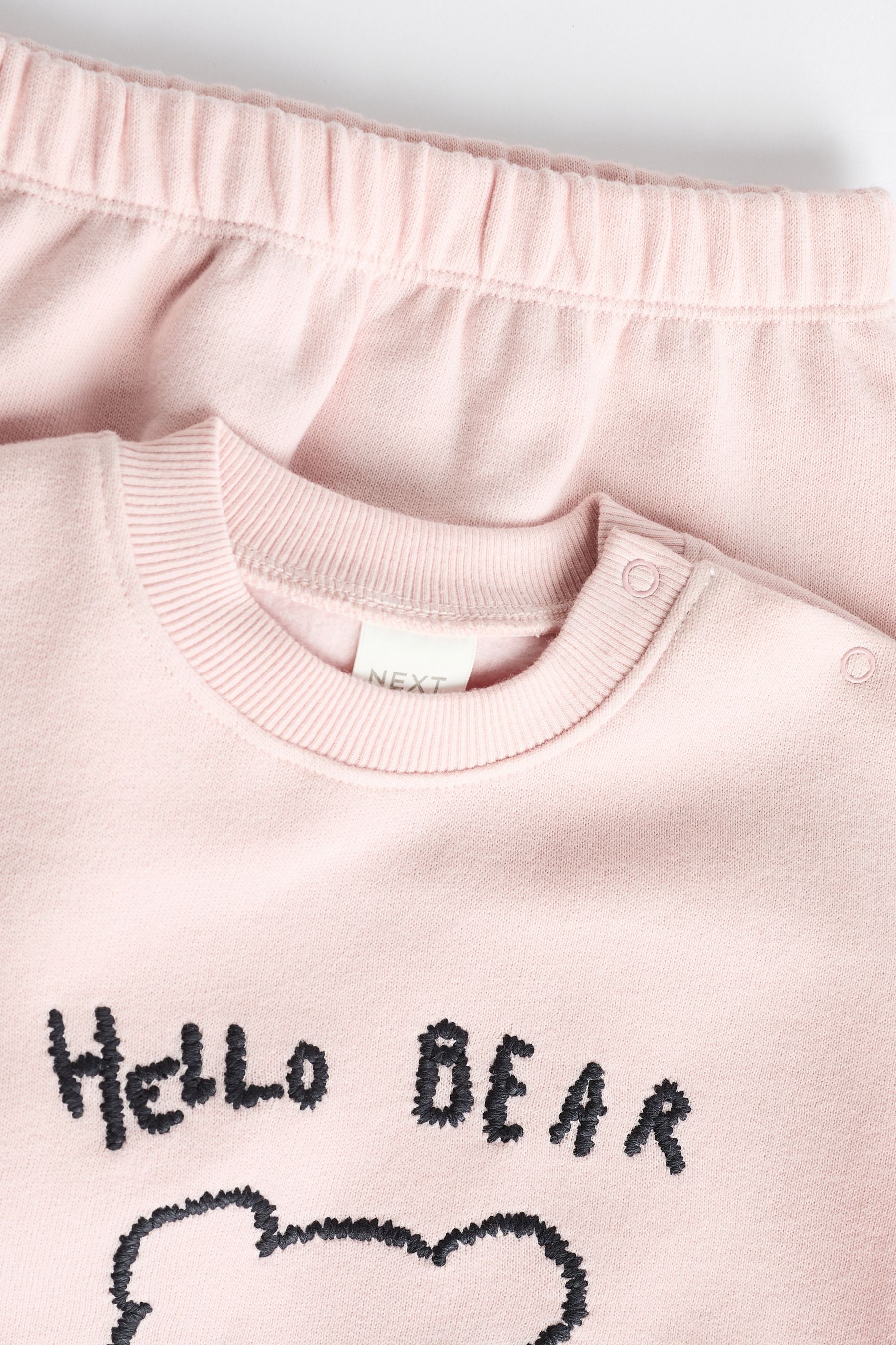 Pink Hello Bear Baby Sweatshirt and Joggers Set