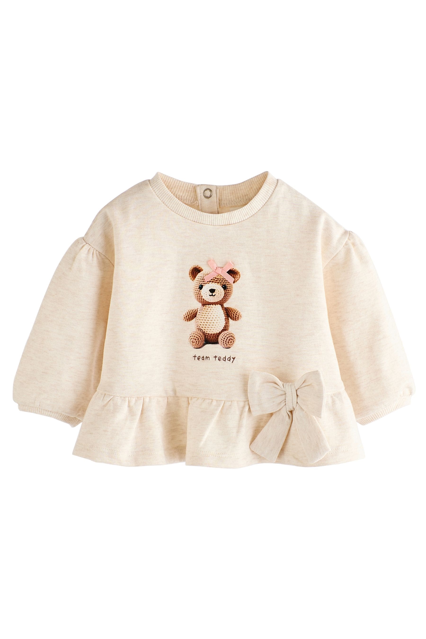 Cream/Check Baby 100% Cotton Sweatshirt And Leggings Set