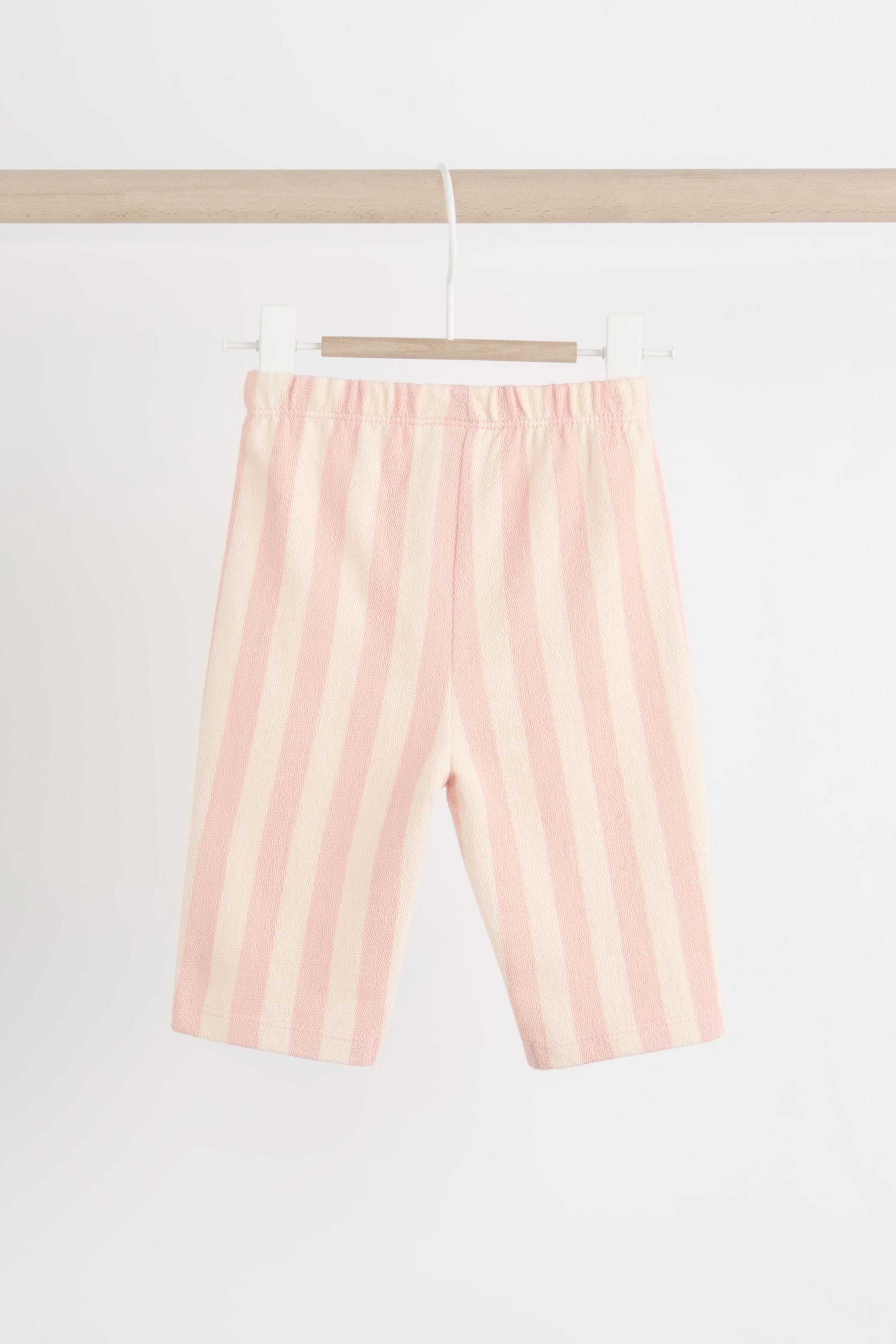 Green/Pink Stripe Baby Sweatshirt And Wide Leg Trousers Set