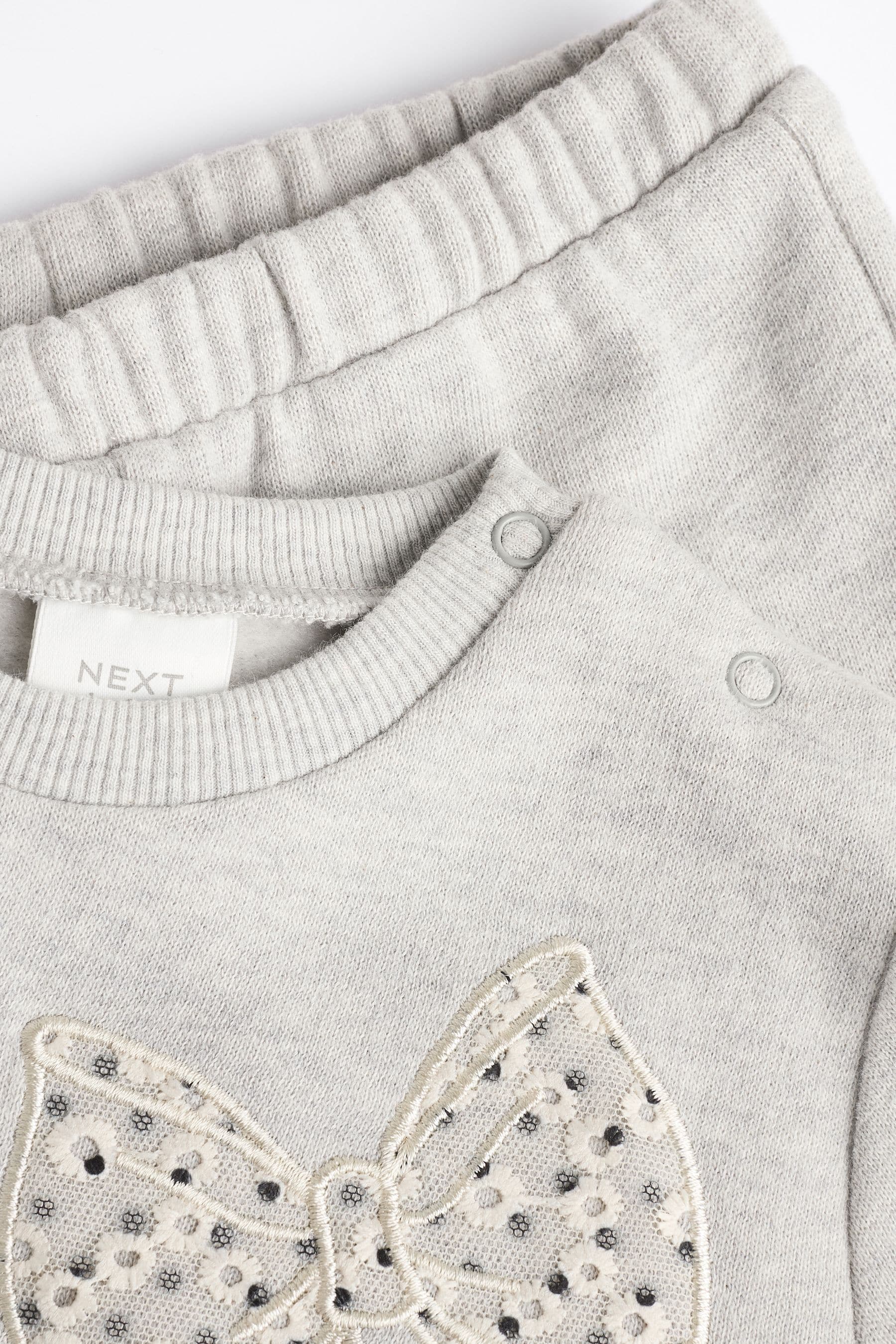 Grey/White Taping Baby Sweatshirt and Joggers Set