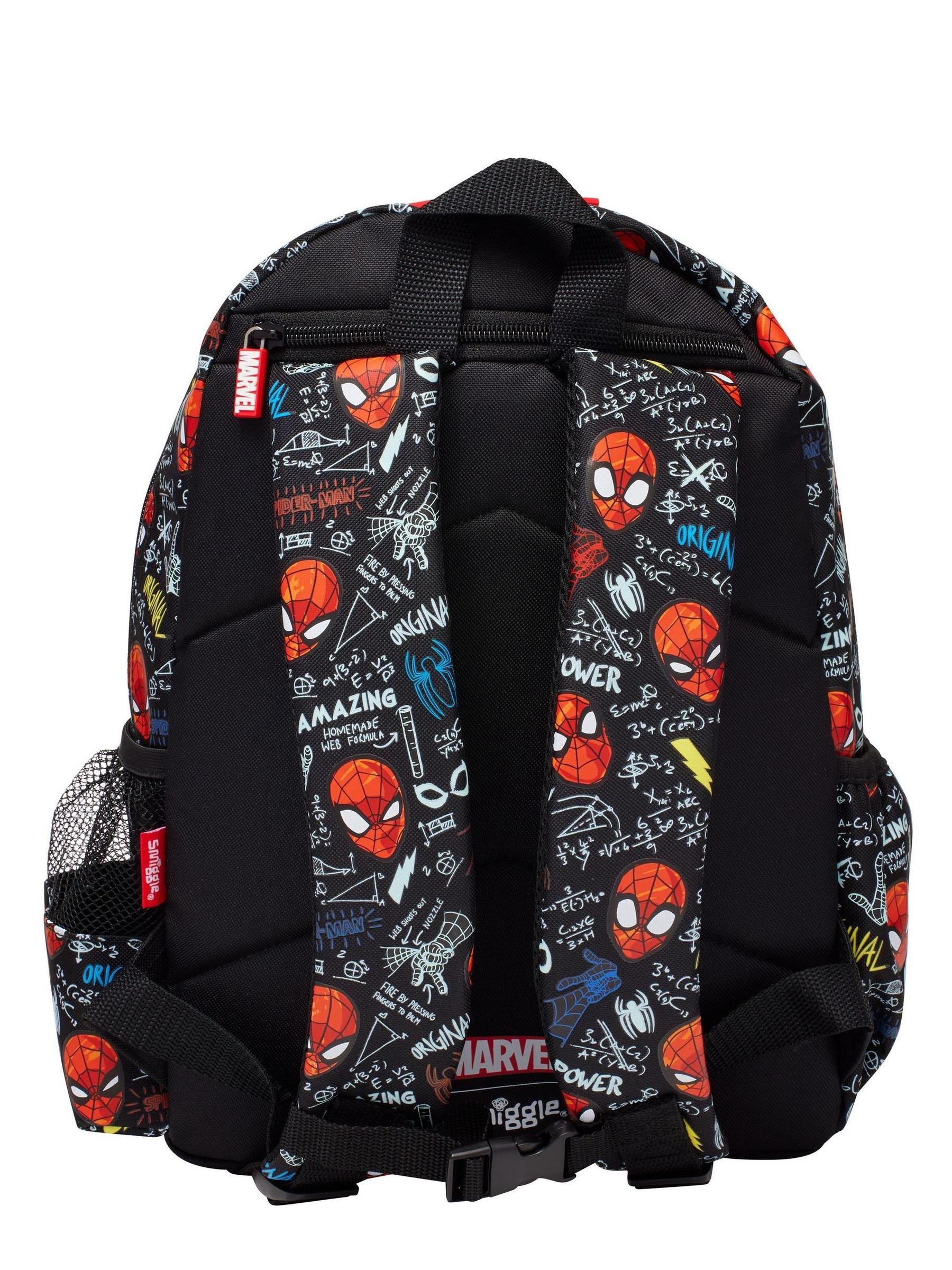 Smiggle Black Spider-Man Junior Character Hoodie Backpack