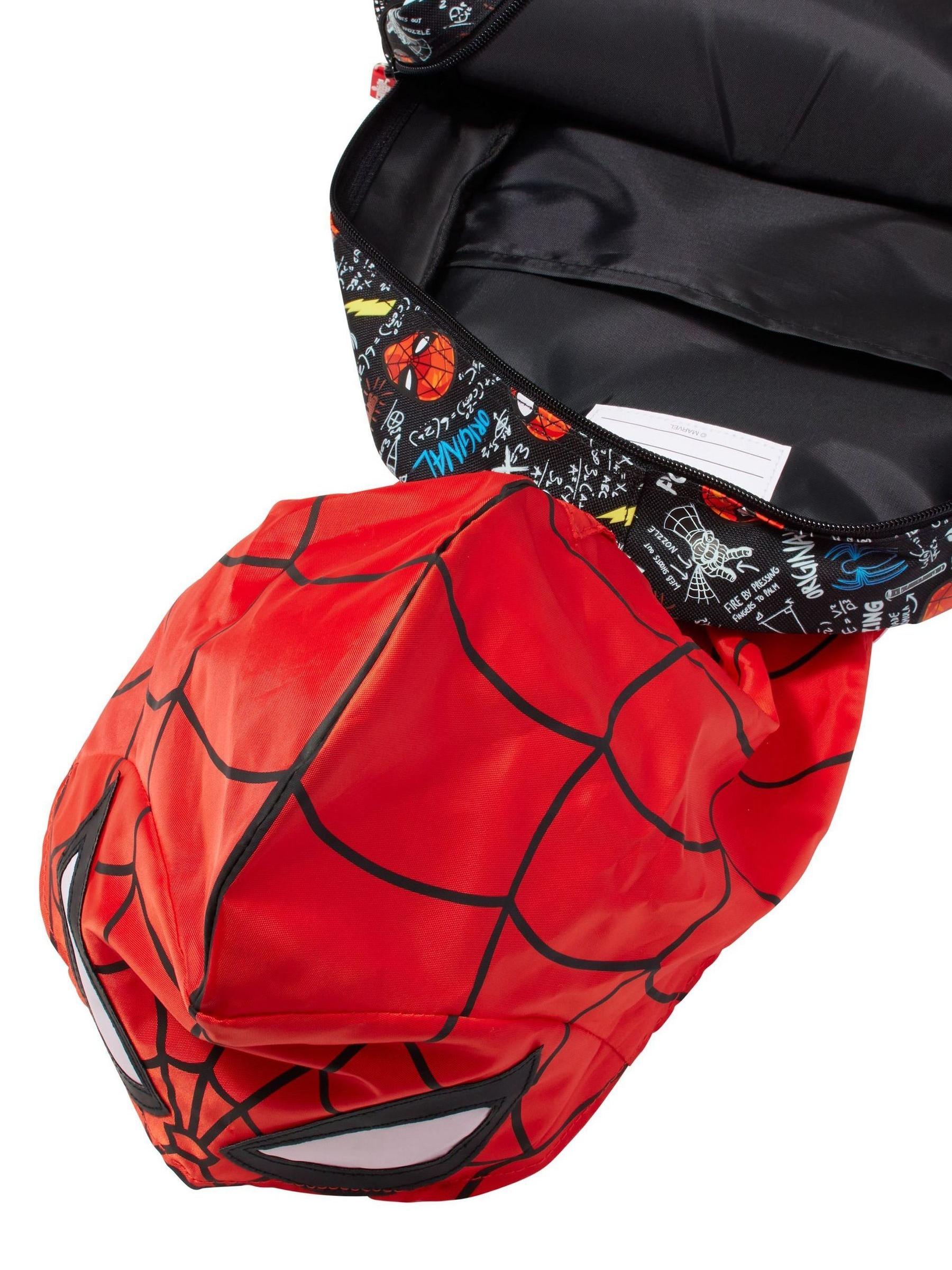 Smiggle Black Spider-Man Junior Character Hoodie Backpack