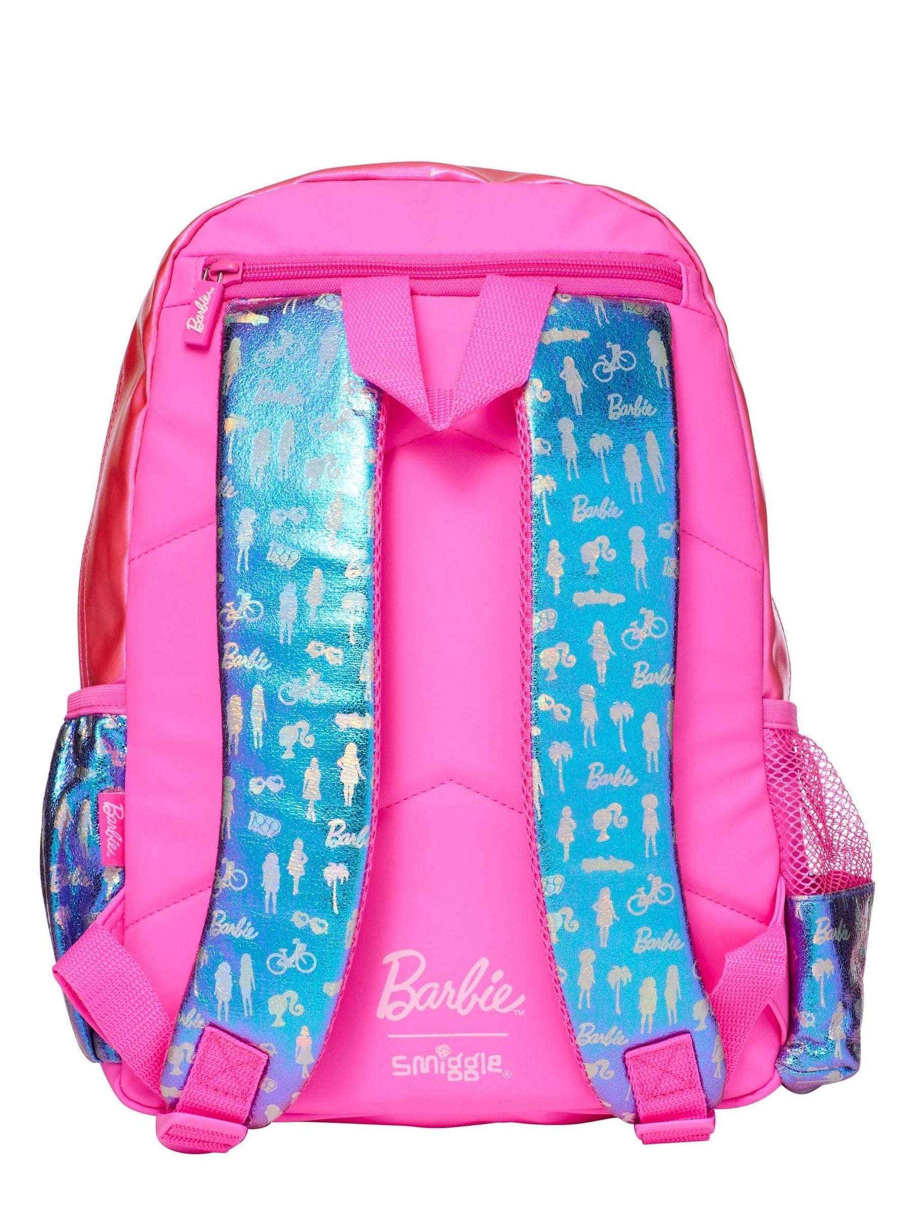 Smiggle Pink Barbie Play and Go Junior Character Hoodie Backpack