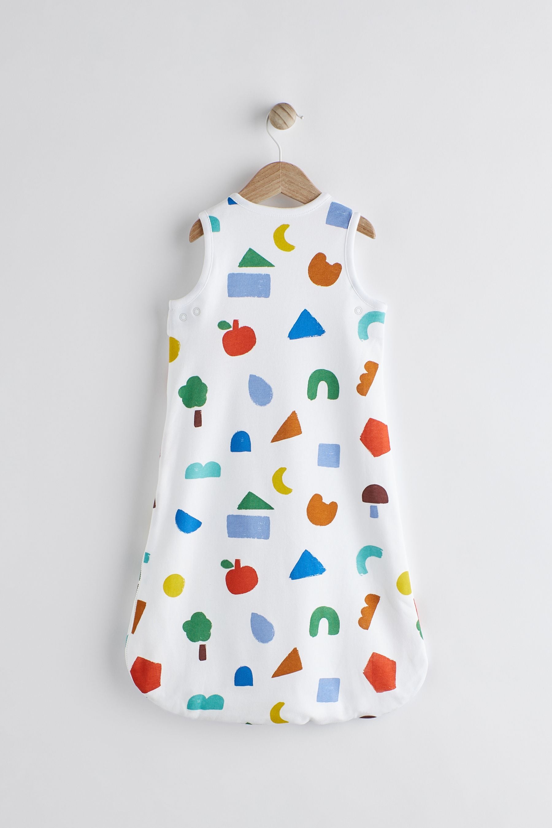 White Quilted Abstract Shapes 1 Tog  Baby 100% Cotton Sleep Bag