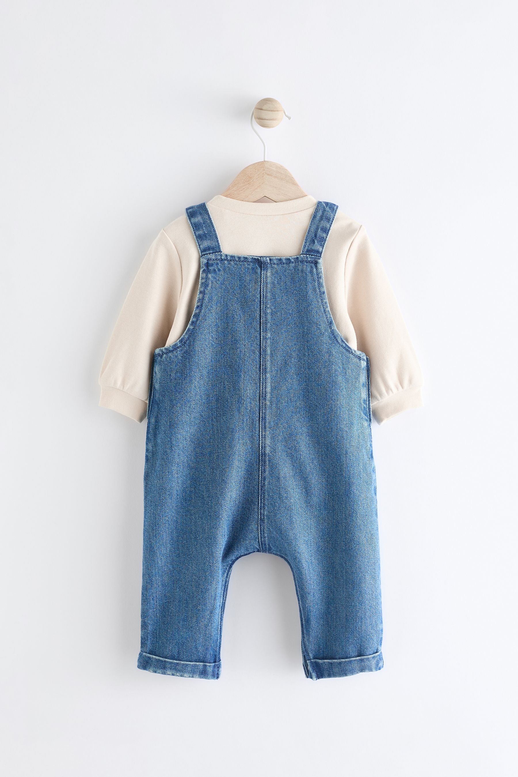 Blue Baby Denim Dungarees and Bodysuit Set (0mths-2yrs)