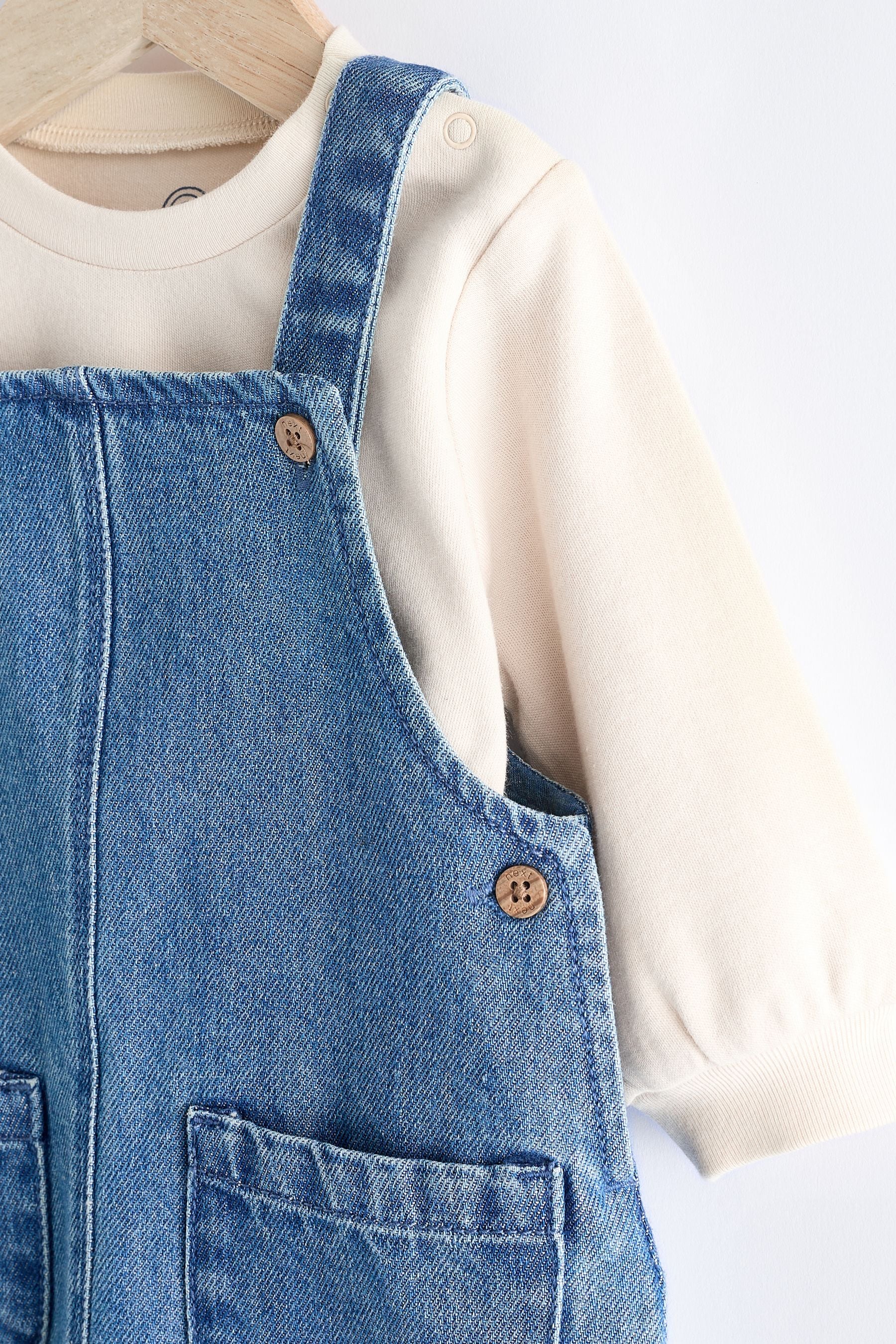 Blue Baby Denim Dungarees and Bodysuit Set (0mths-2yrs)