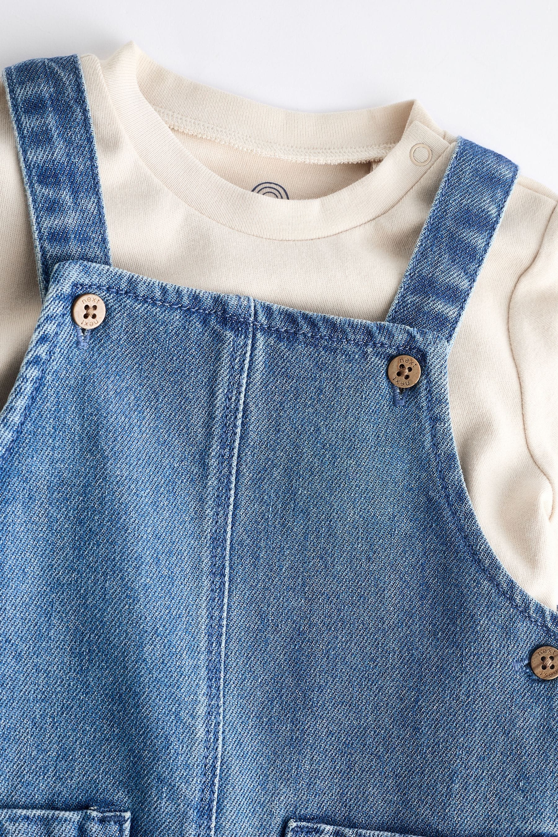 Blue Baby Denim Dungarees and Bodysuit Set (0mths-2yrs)