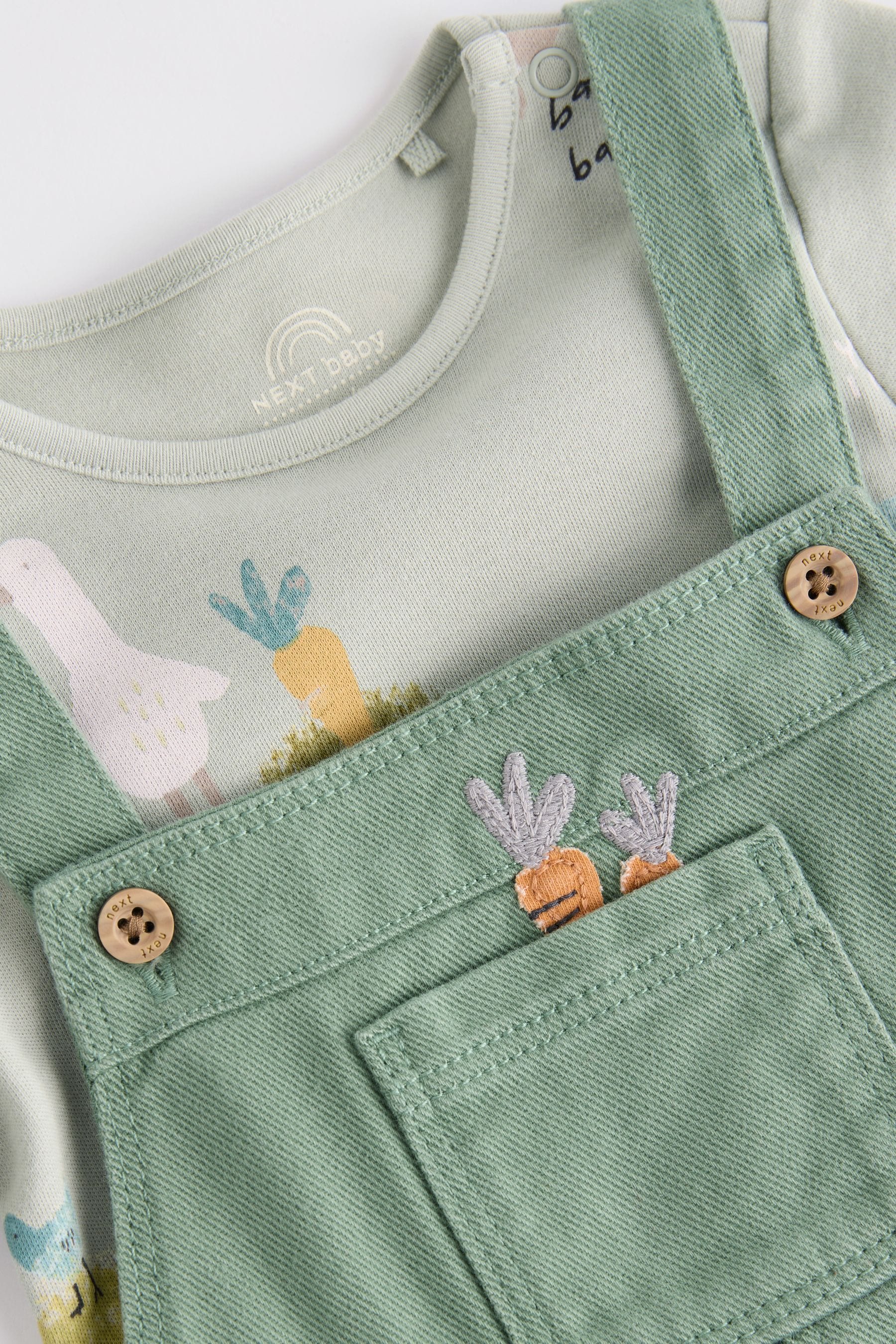 Green Farm Baby Twill Dungarees and Bodysuit Set (0mths-2yrs)