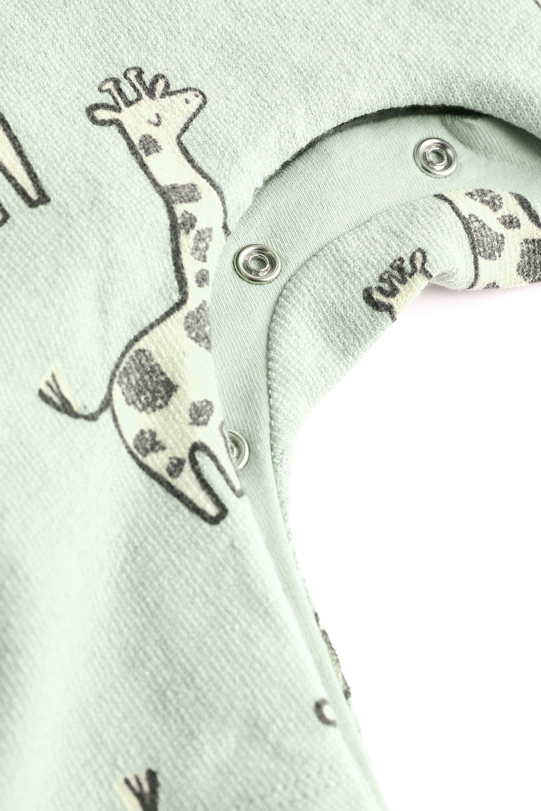 Sage Green Giraffe Jersey Baby Dungarees And Bodysuit Set (0mths-2yrs)