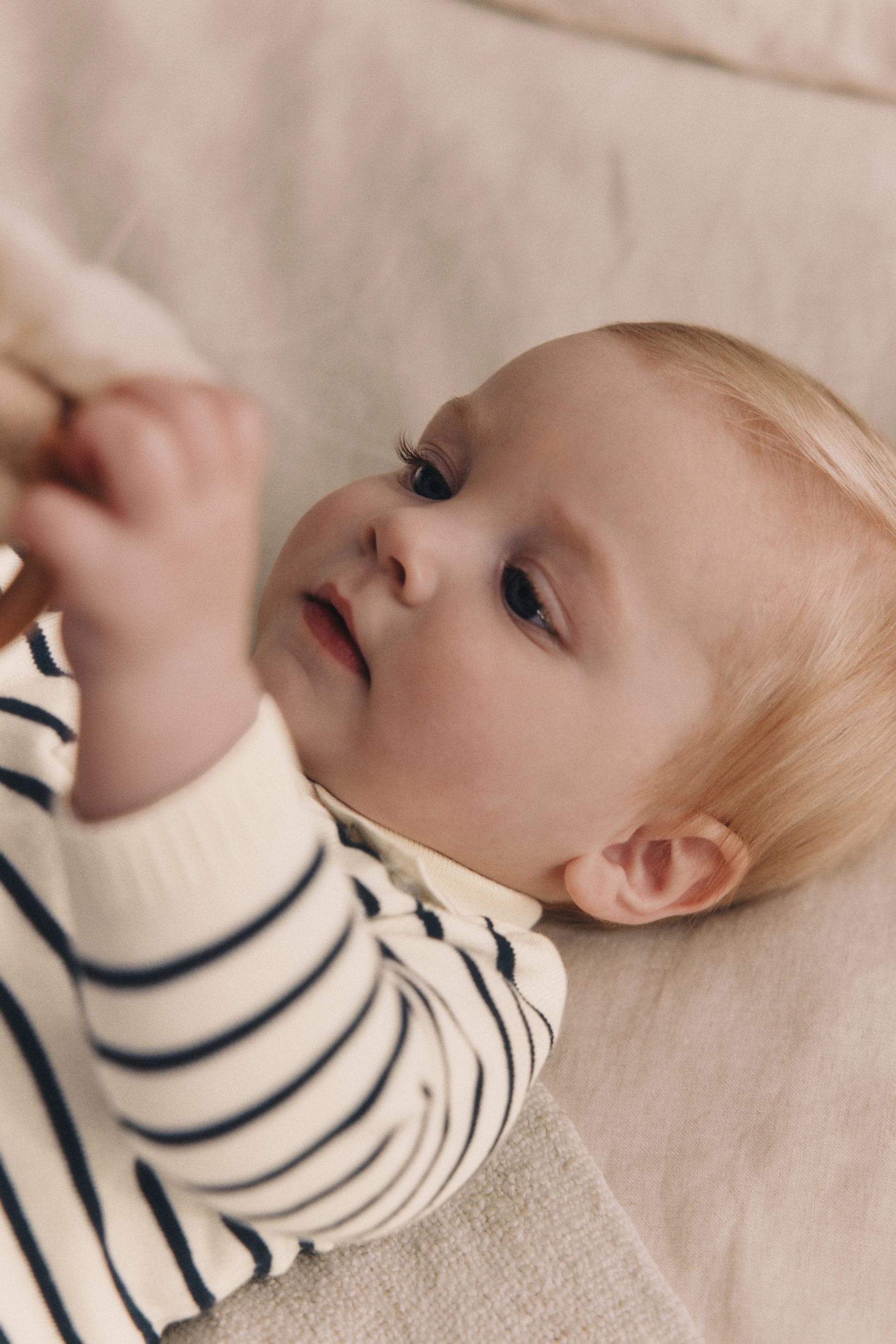 Navy Stripe Baby Woven100% Cotton  Top and Trousers Set (0mths-2yrs)