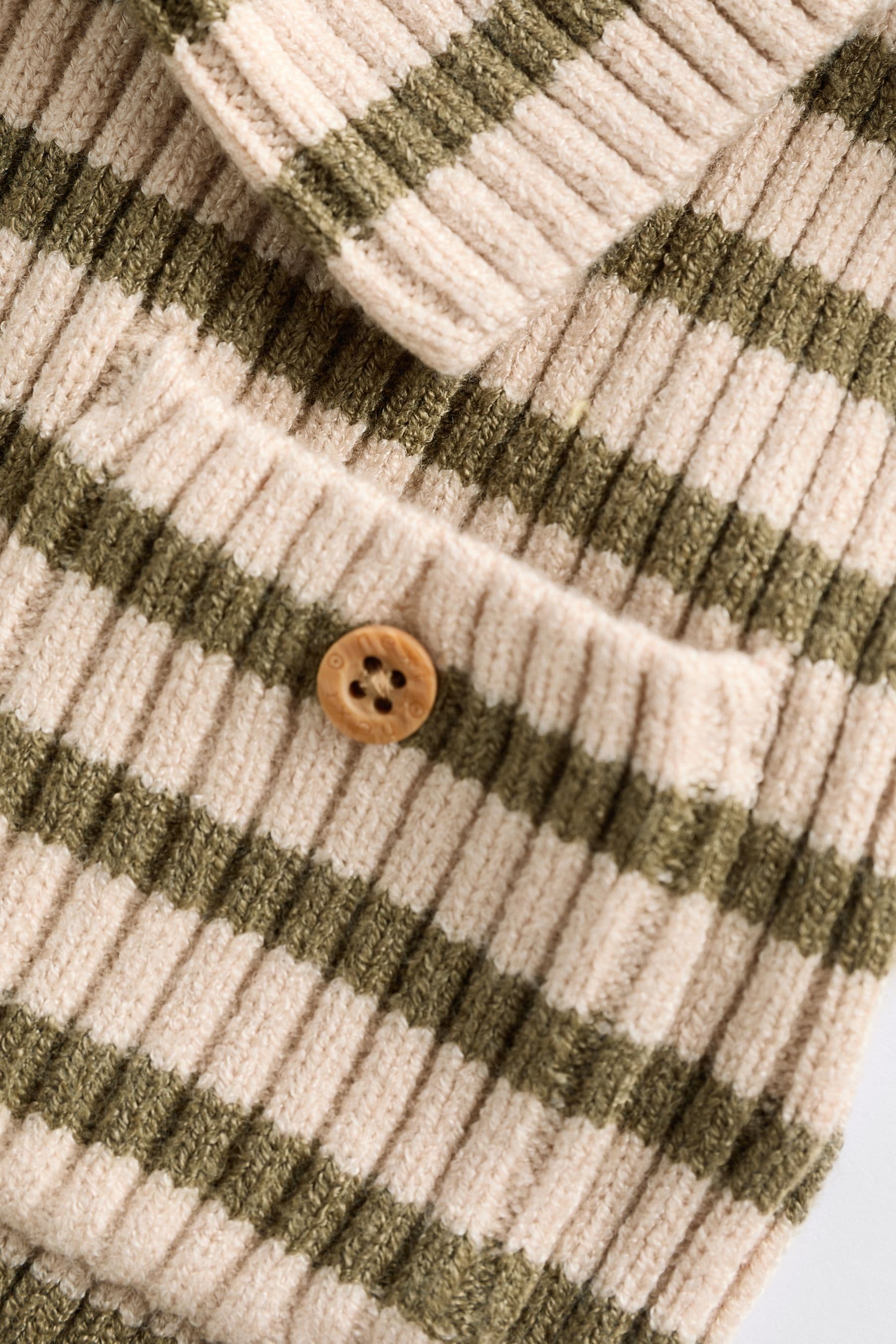 Green Stripe Baby Knitted Rib Top and Leggings Set (0mths-2yrs)