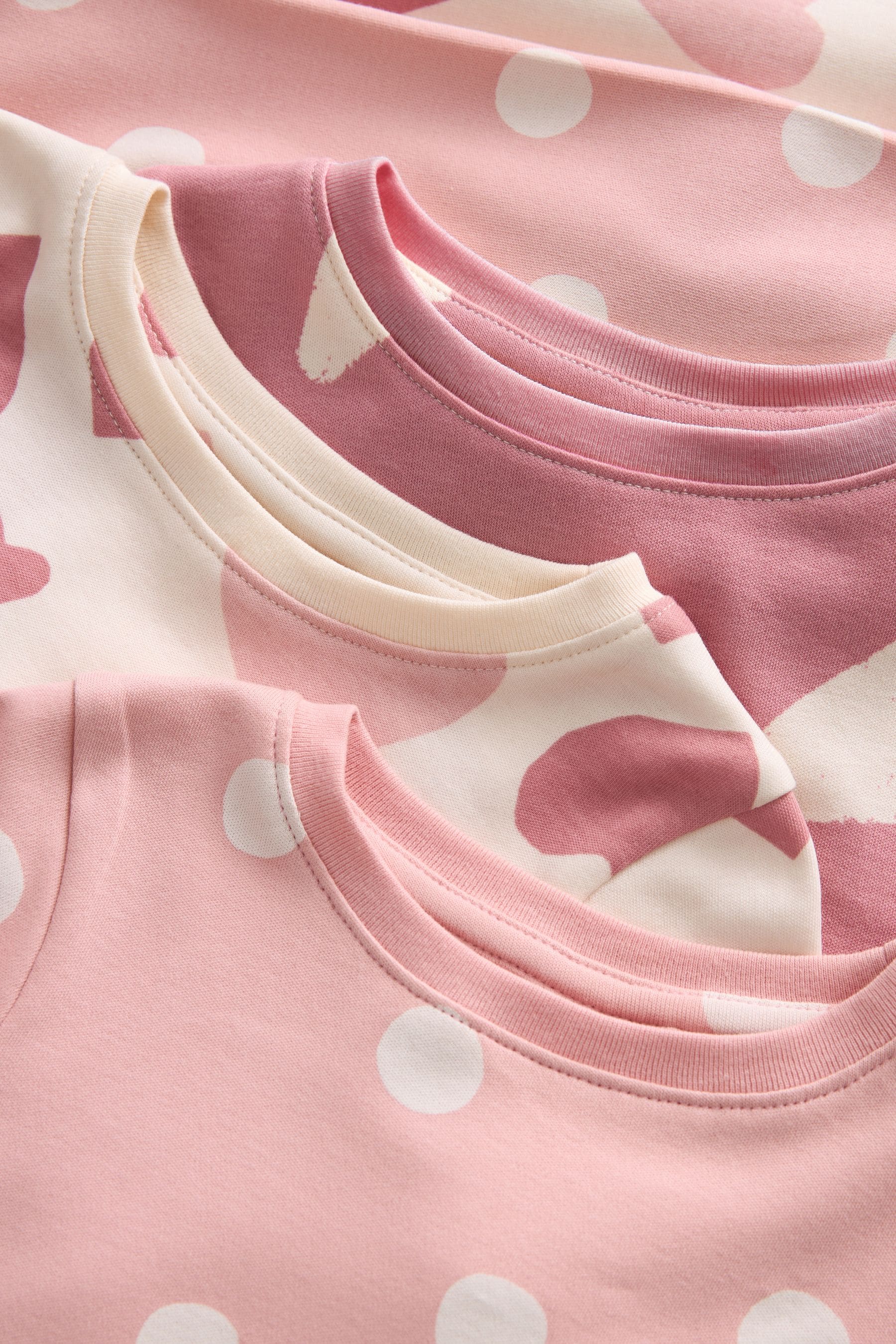 Pink/White Heart/Flower/Spot Stampy 100% Cotton Pyjamas 3 Pack (9mths-16yrs)