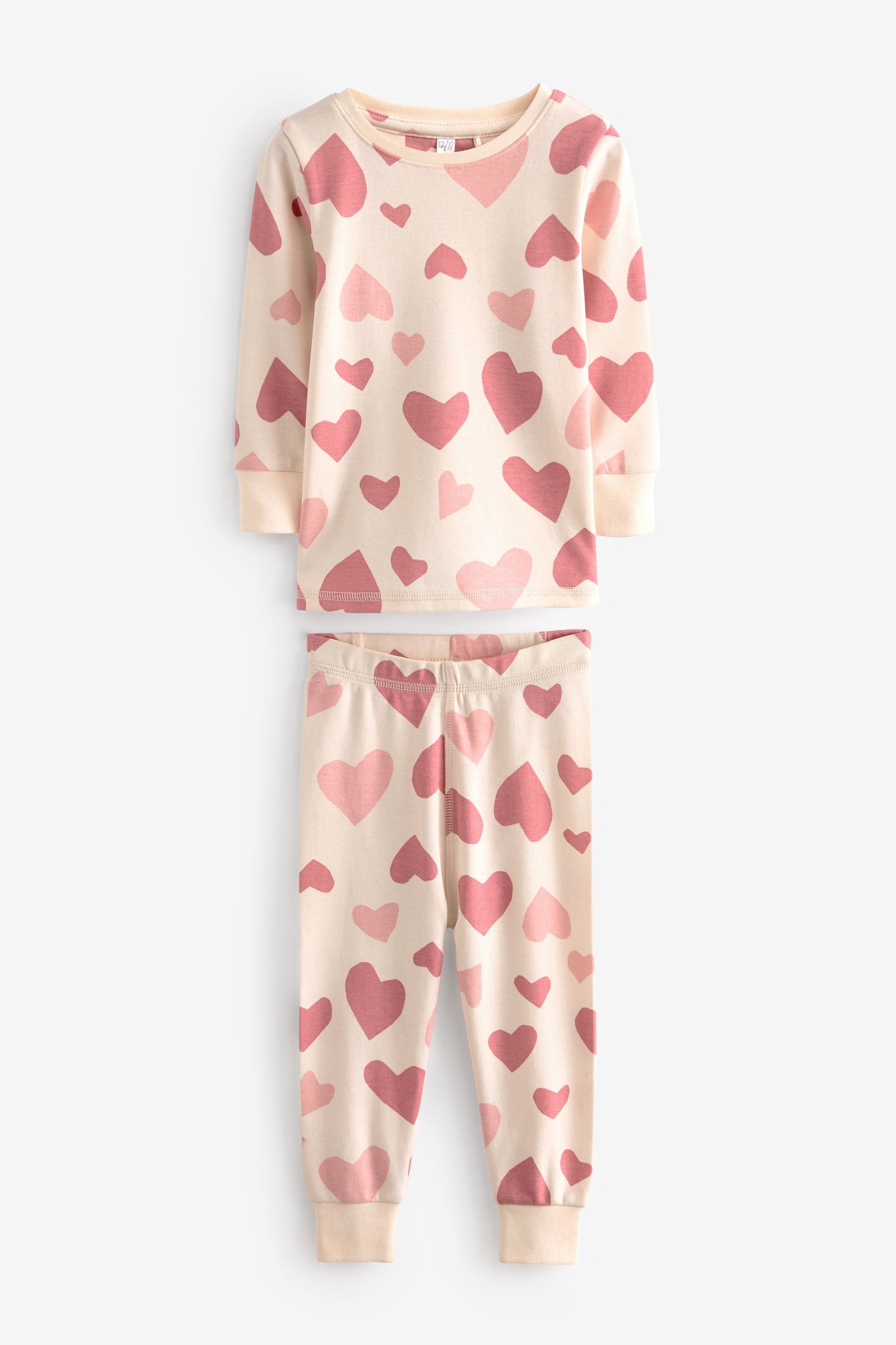 Pink/White Heart/Flower/Spot Stampy 100% Cotton Pyjamas 3 Pack (9mths-16yrs)