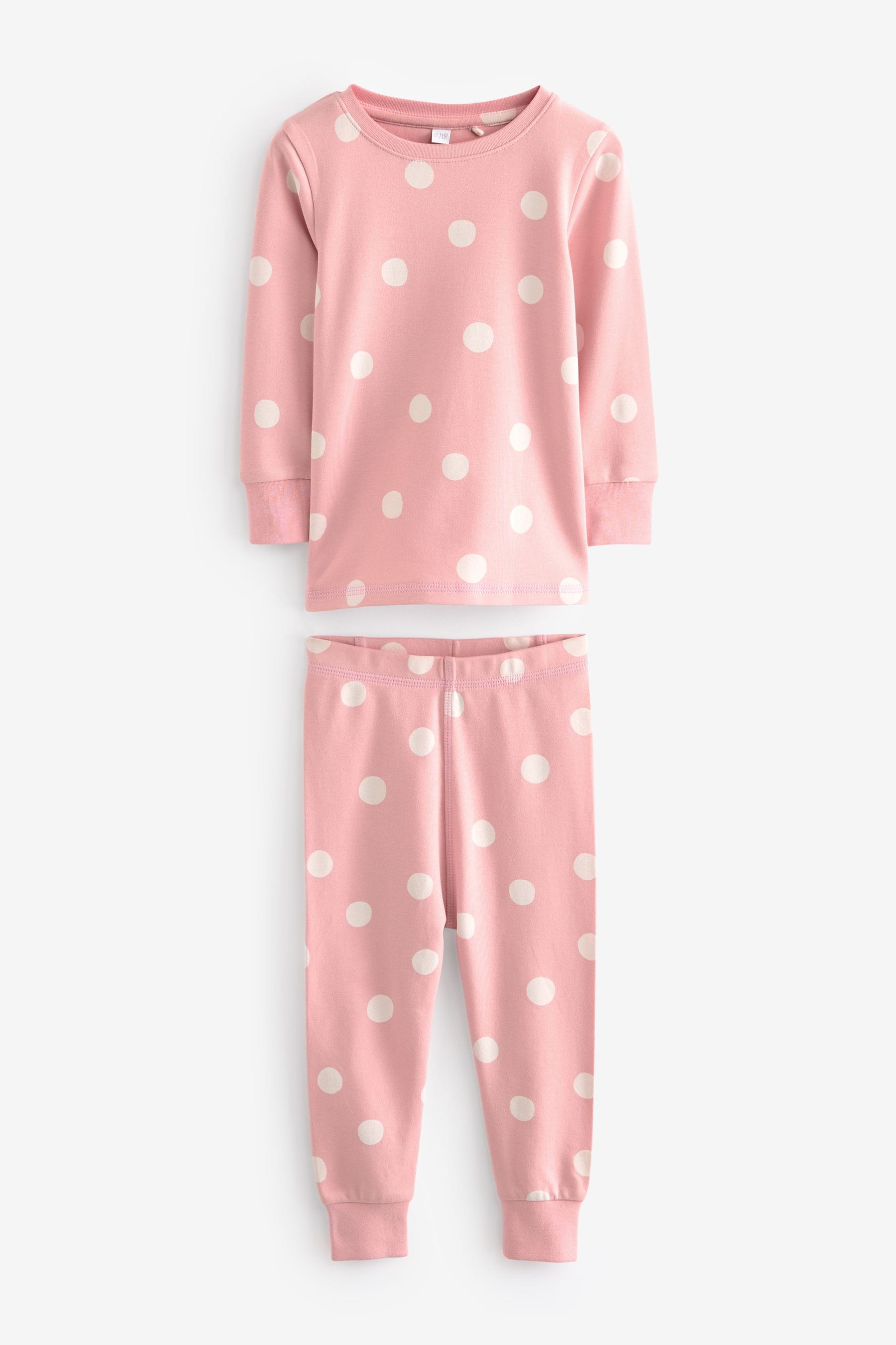 Pink/White Heart/Flower/Spot Stampy 100% Cotton Pyjamas 3 Pack (9mths-16yrs)