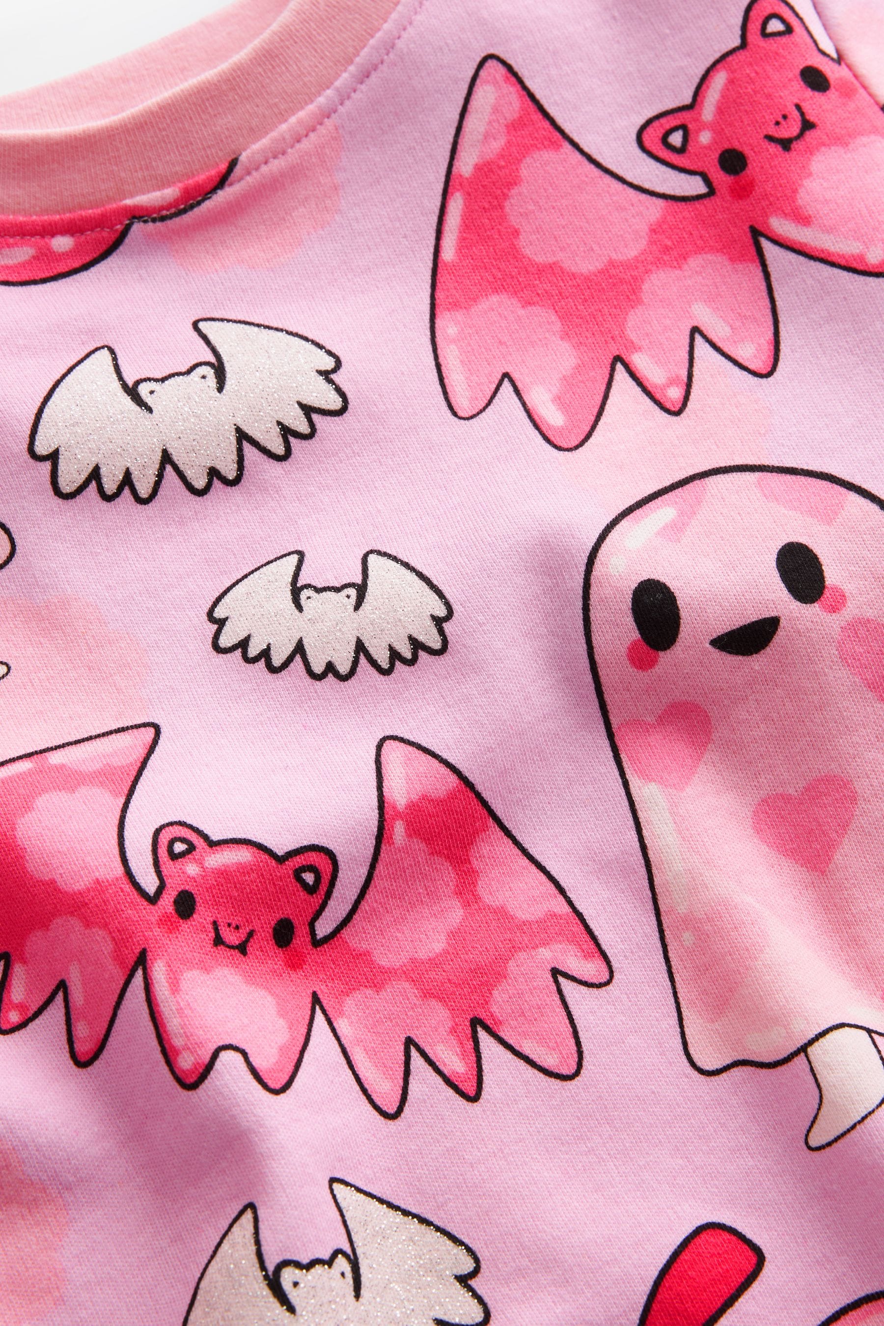 Pink Ghost Halloween 100% Cotton Snuggle Pyjamas (9mths-12yrs)