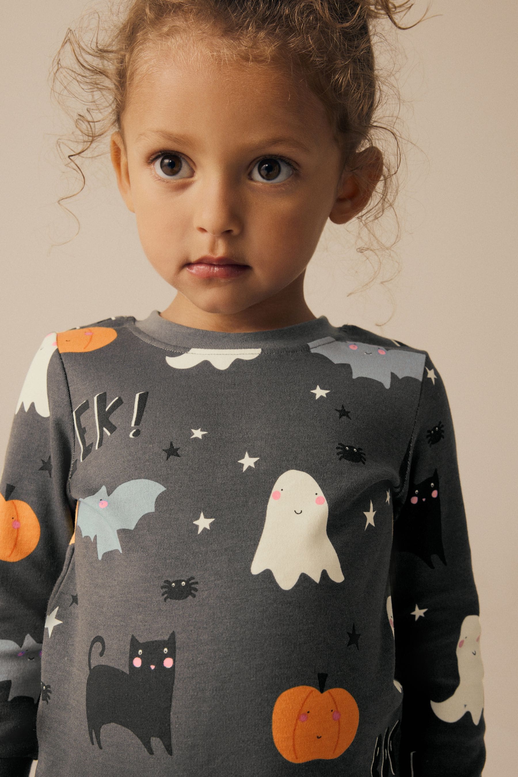 Grey Matching Family Halloween 100% Cotton Glow in the Dark Snuggle Pyjamas (9mths-12yrs)