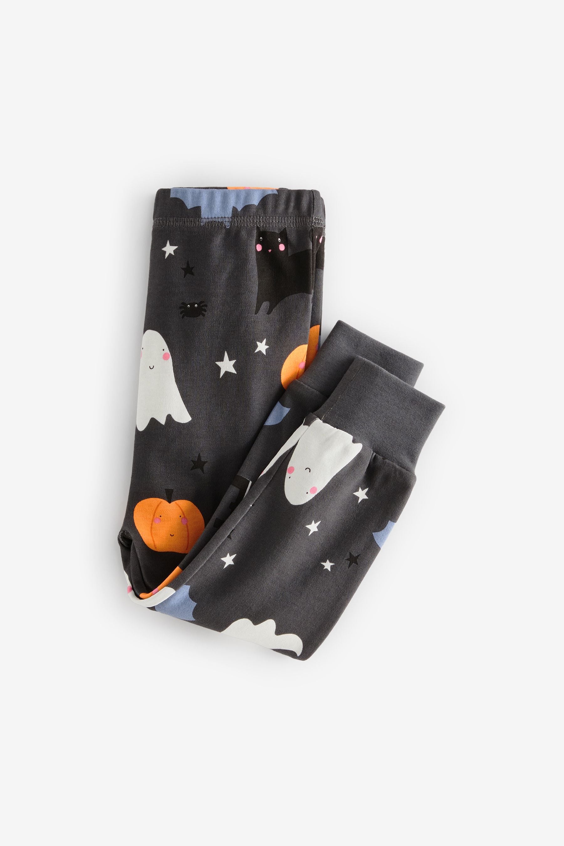 Charcoal Grey Ghost Pumpkin Halloween Pyjamas (9mths-12yrs)