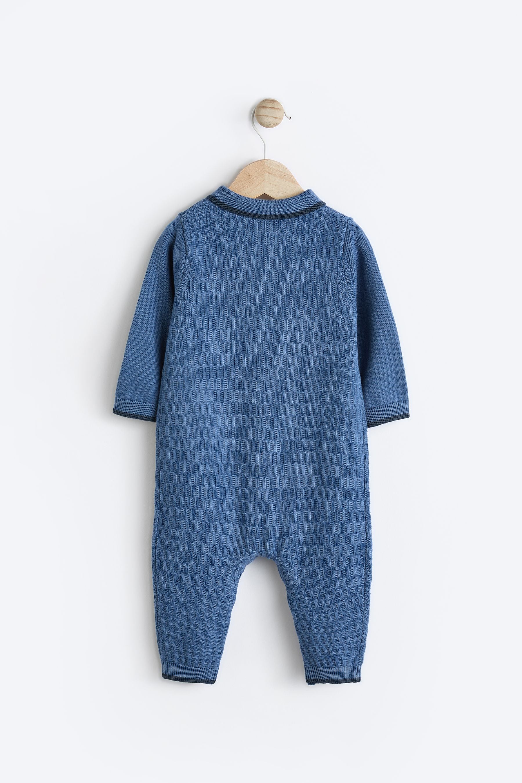 Blue Baby 100% Cotton Knitted Romper (0mths-2yrs)