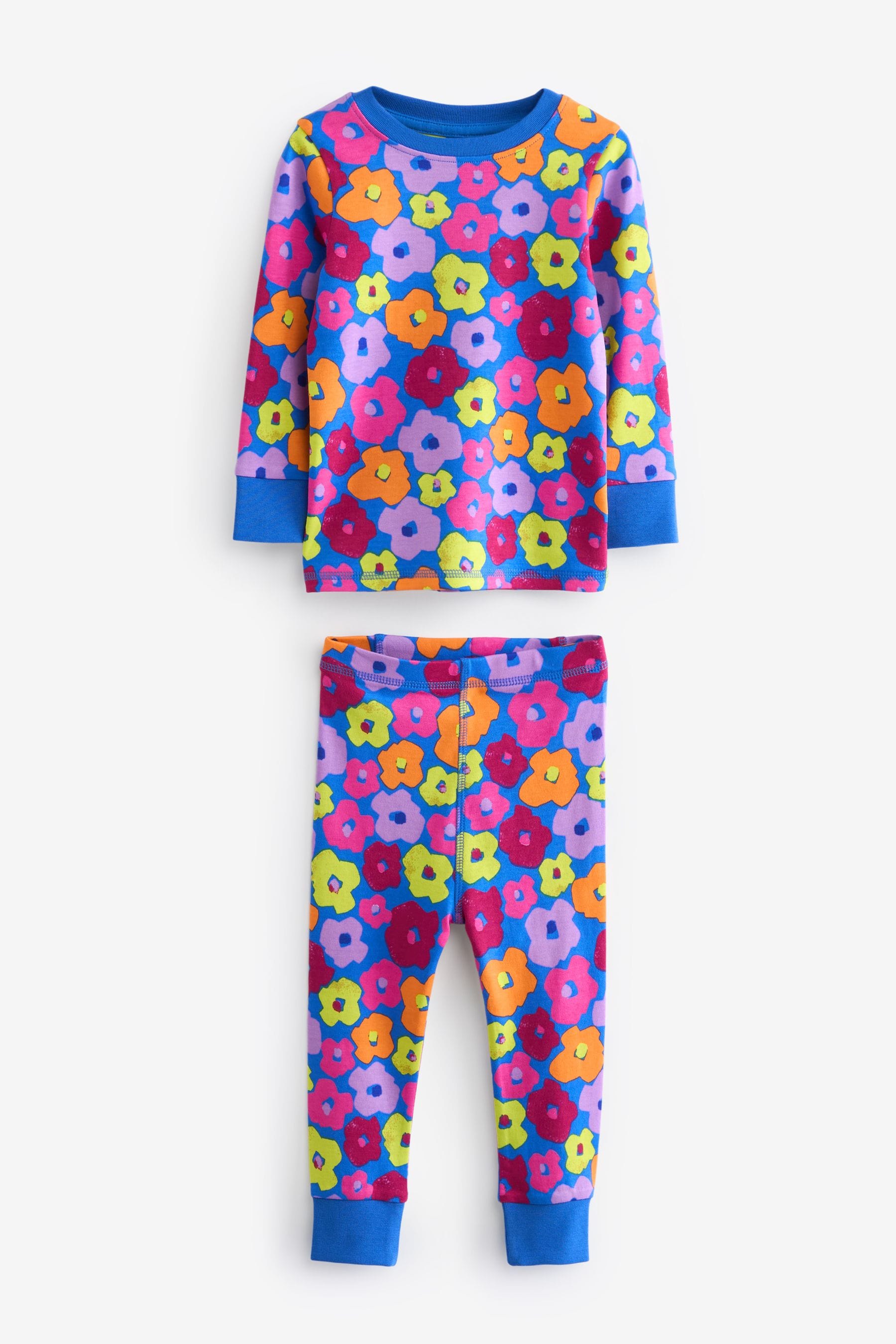 Pink/Blue Character 100% Cotton Printed Pyjamas 3 Pack (9mths-12yrs)