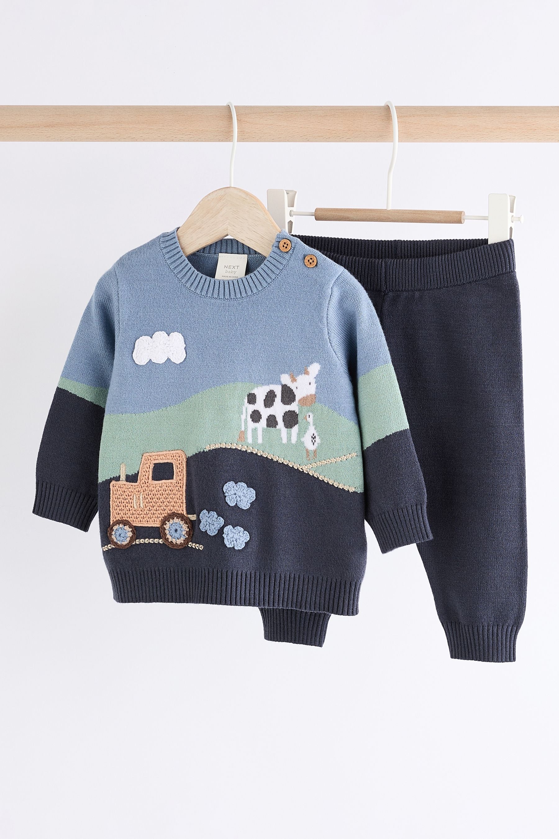 Blue Farm Baby Knitted Top and Leggings Set (0mths-2yrs)