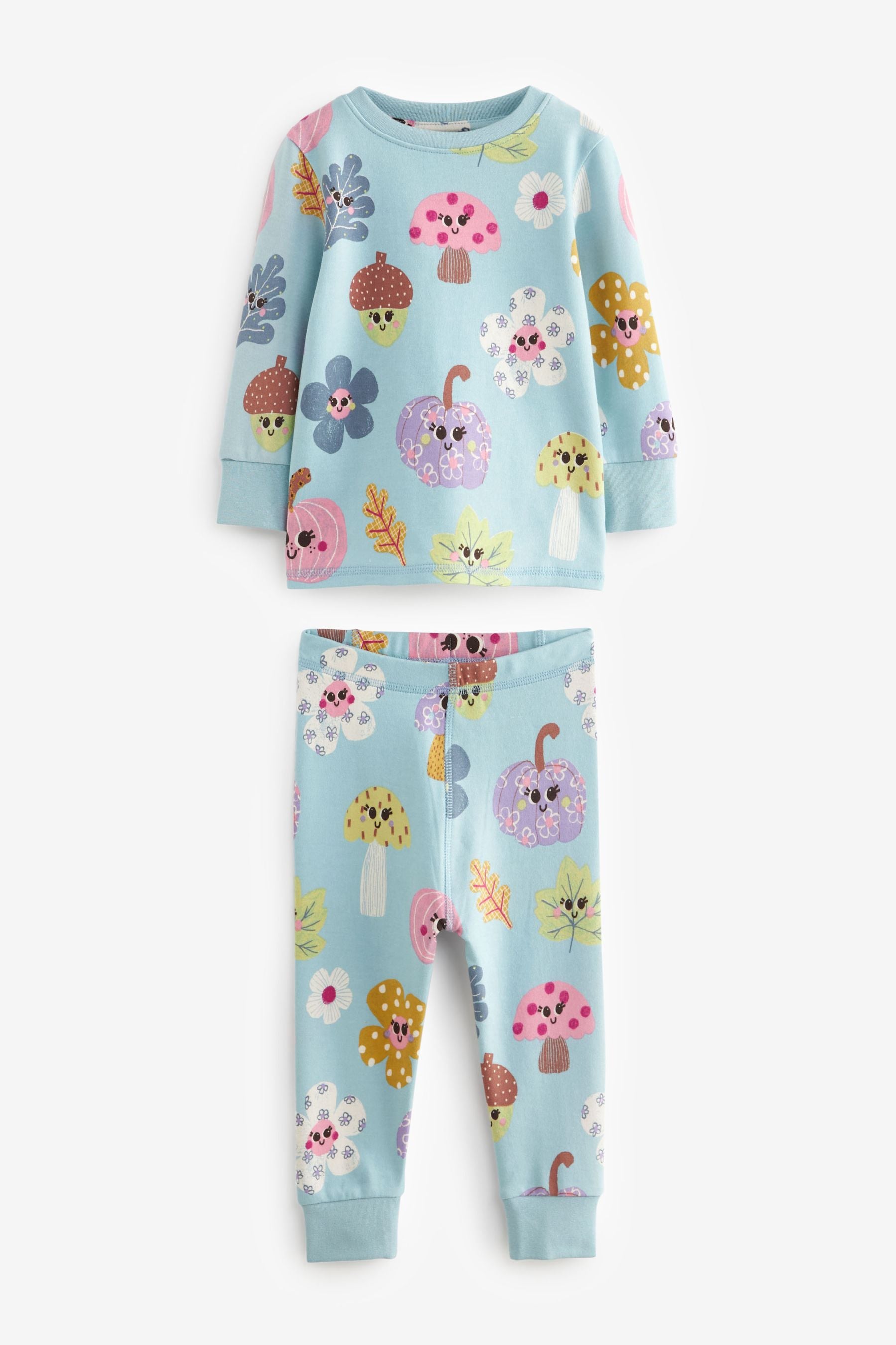 Green/Blue Pumpkin Printed Pyjamas 3 Pack (9mths-12yrs)