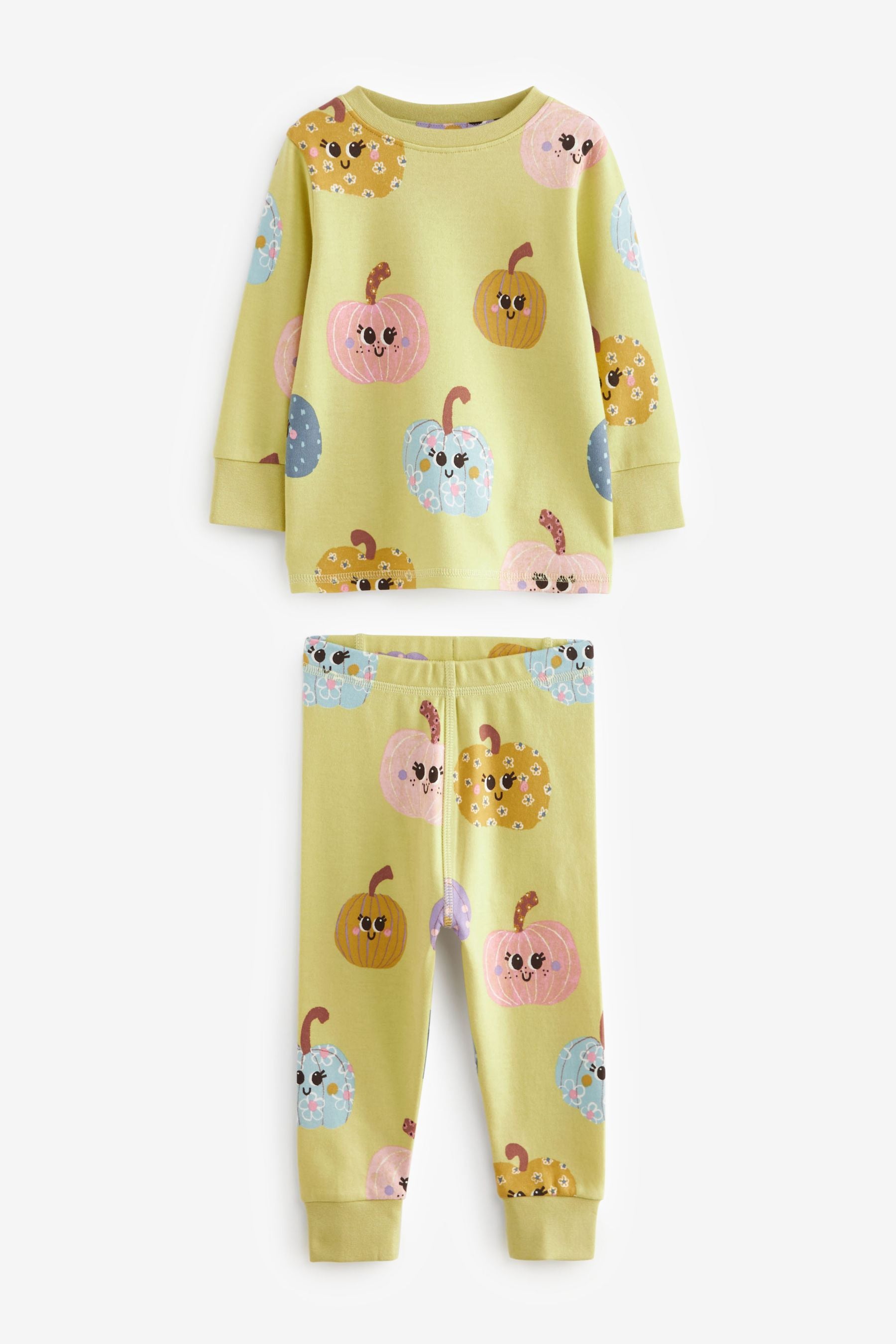 Green/Blue Pumpkin Printed Pyjamas 3 Pack (9mths-12yrs)