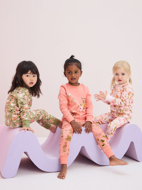 Orange/Green Pumpkin 3 Pack 100% Cotton Long Sleeve Snuggle Pyjamas (9mths-12yrs)