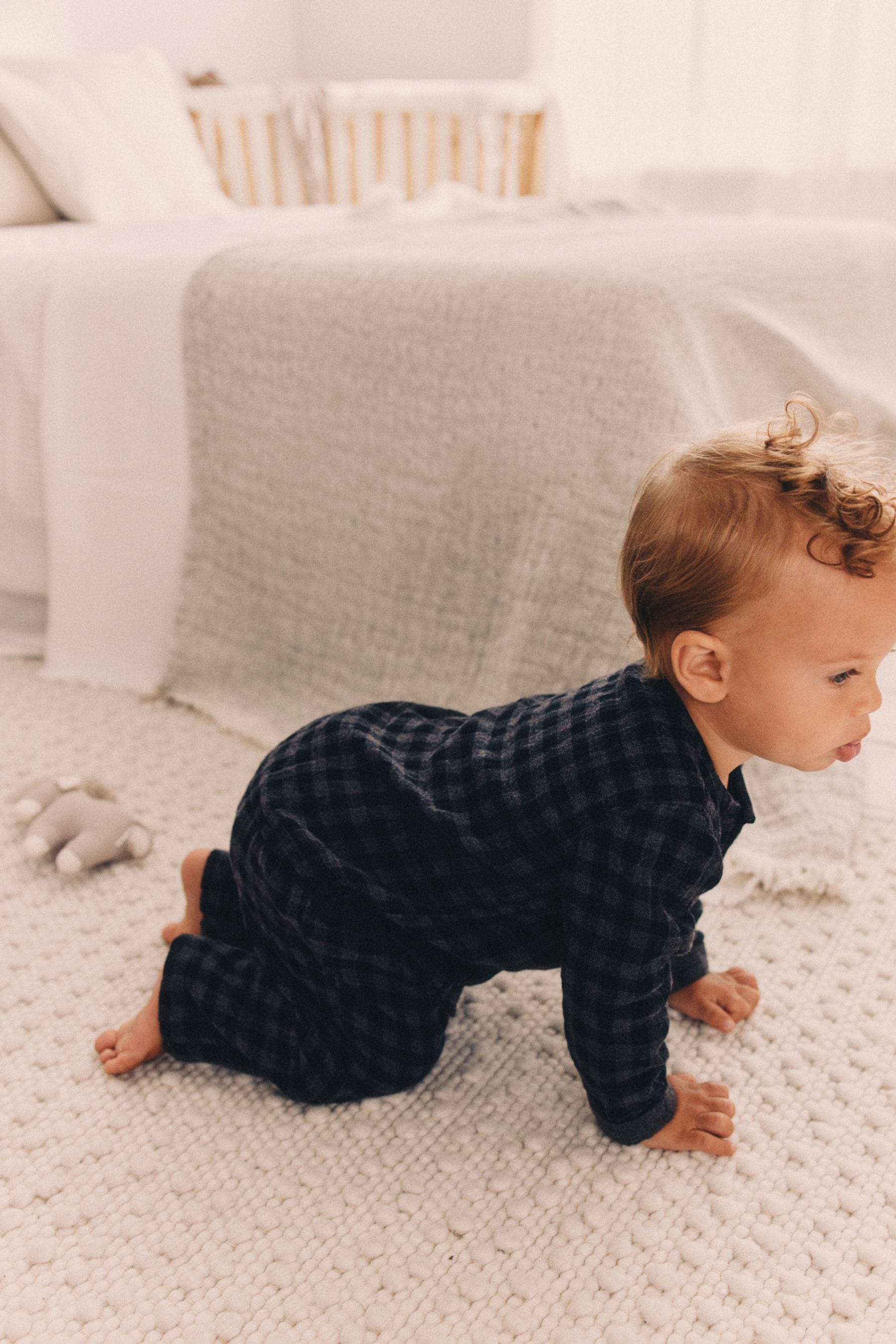 Black/White Baby 100% Cotton Woven Top and Trousers Set (0mths-2yrs)