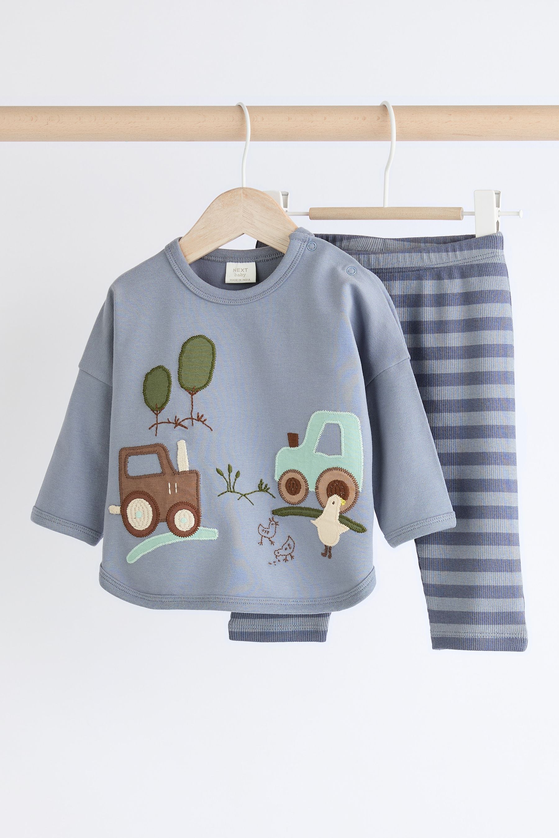 Blue Farm Baby Top And Leggings Set