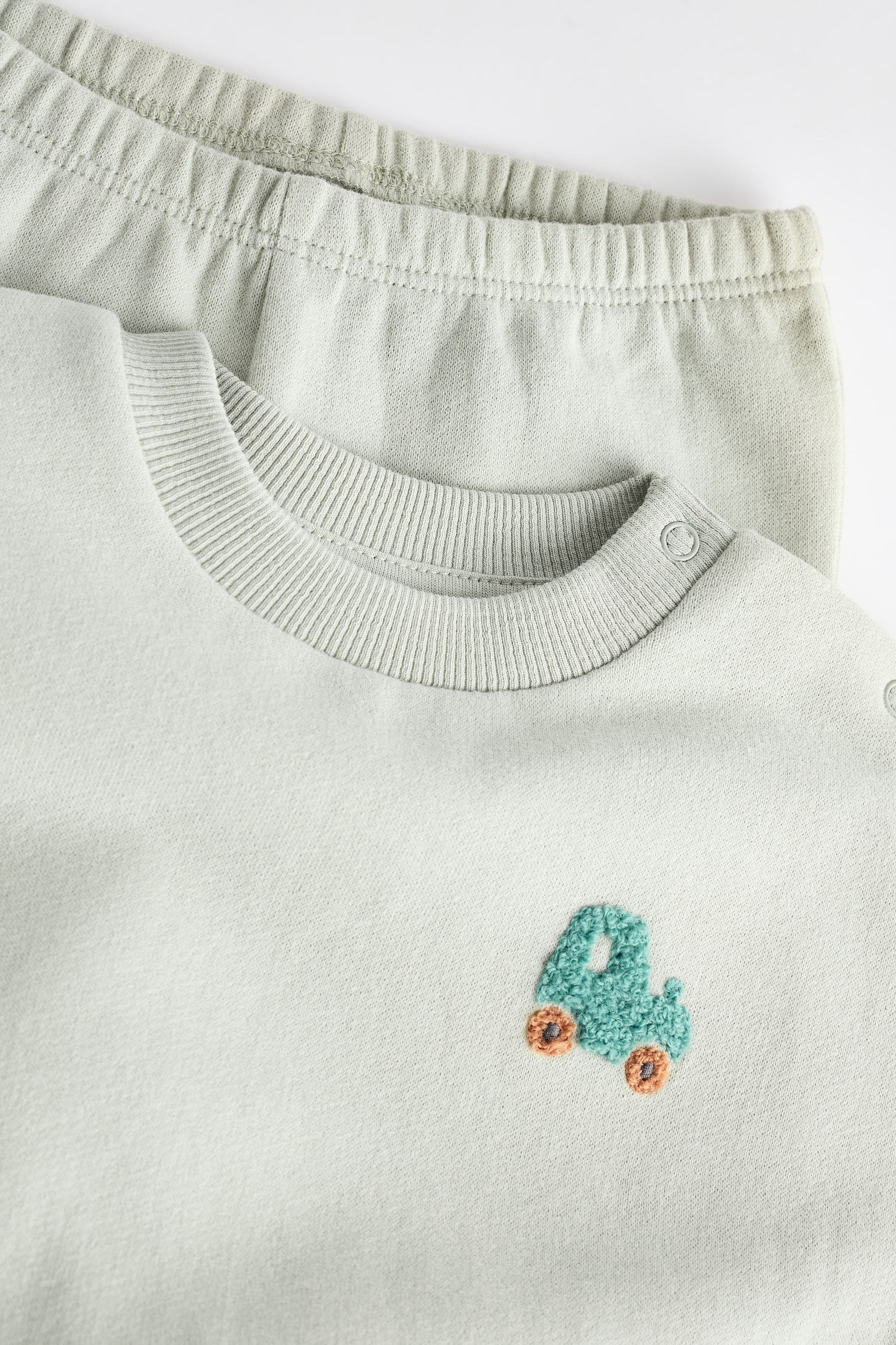 Sage Green Baby Sweatshirt and Joggers Set