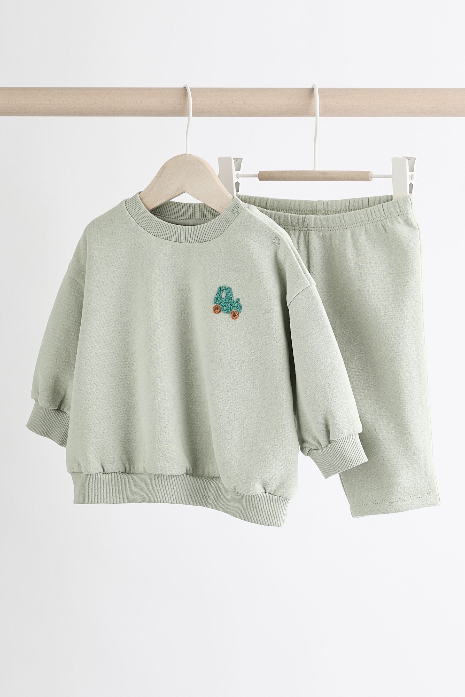 Sage Green Baby Sweatshirt and Joggers Set