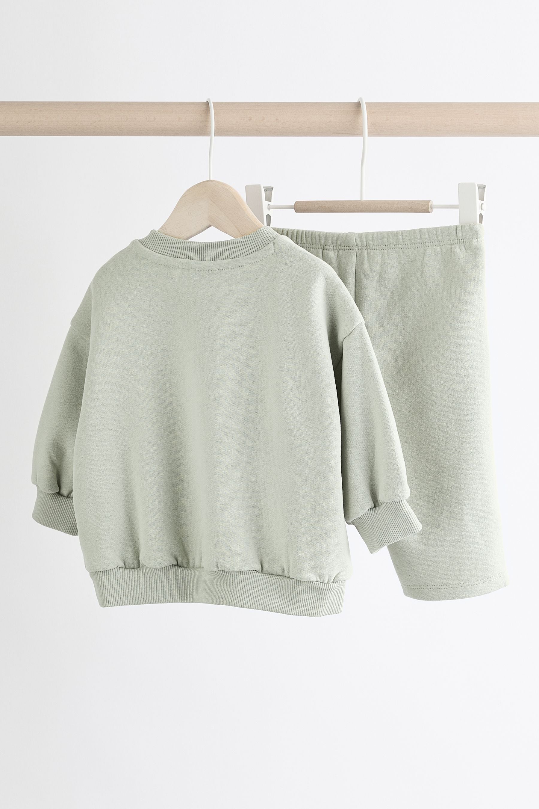 Sage Green Baby Sweatshirt and Joggers Set