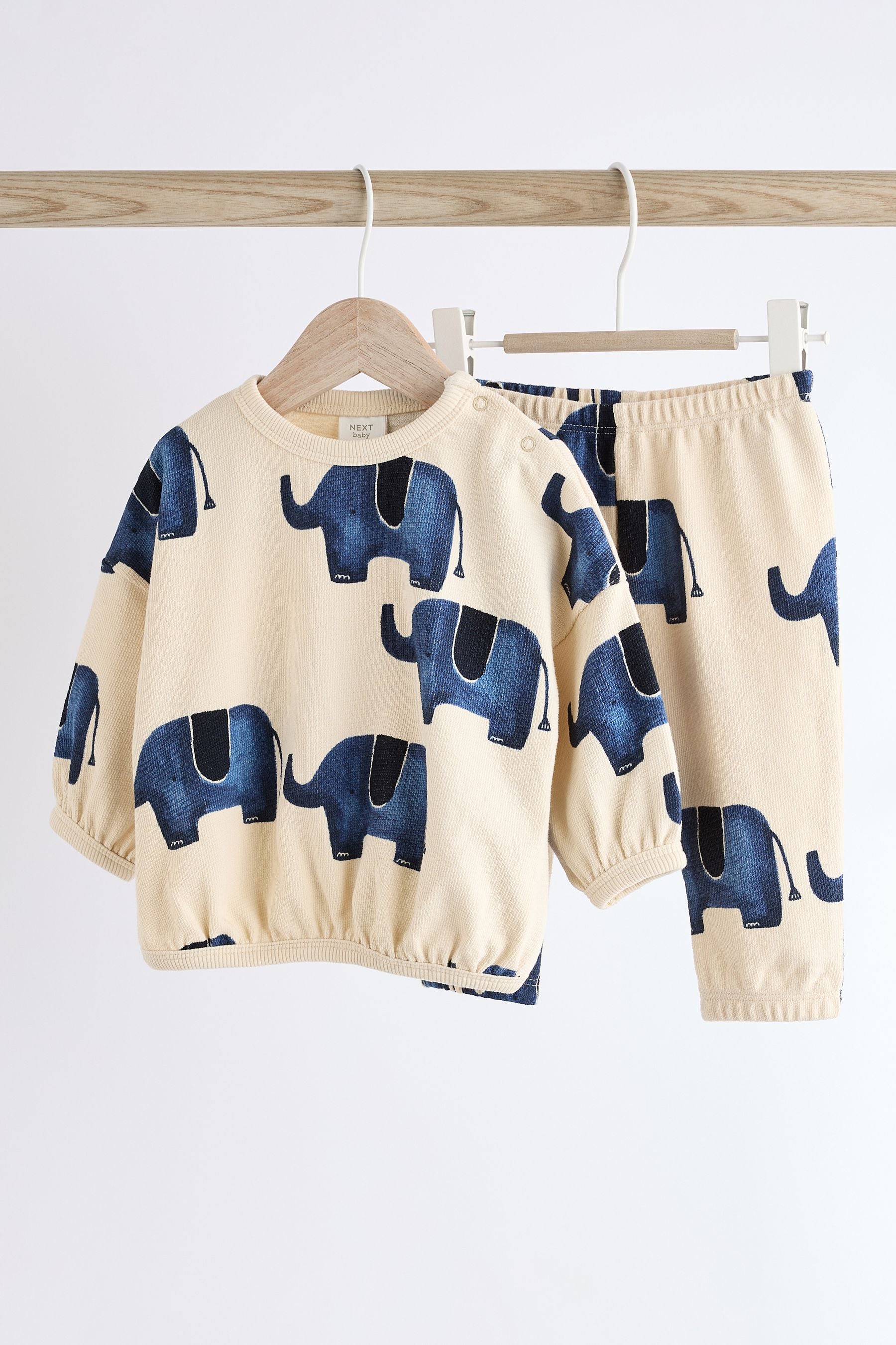 Blue Elephant Sweatshirt and Joggers Baby Set