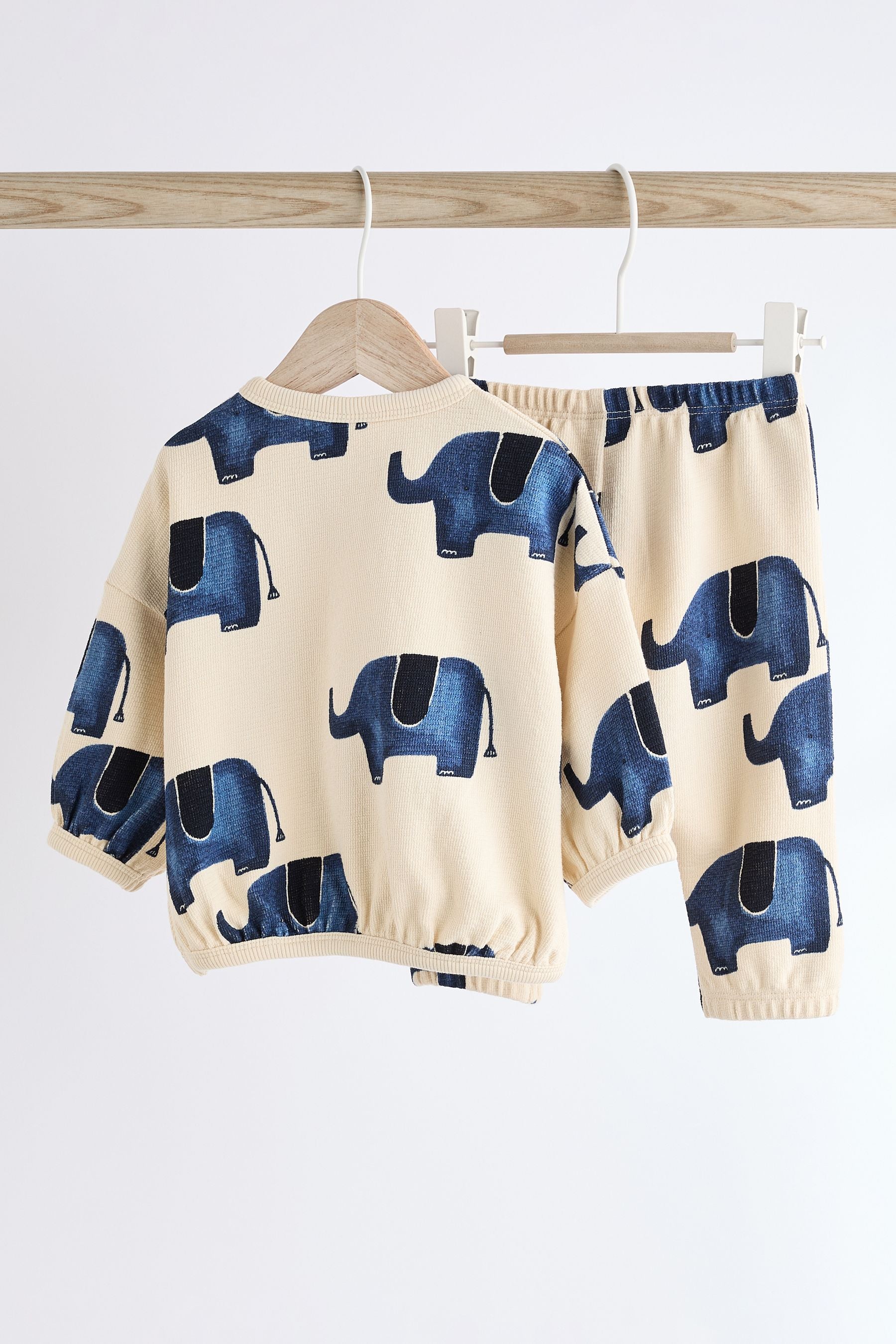 Blue Elephant Sweatshirt and Joggers Baby Set