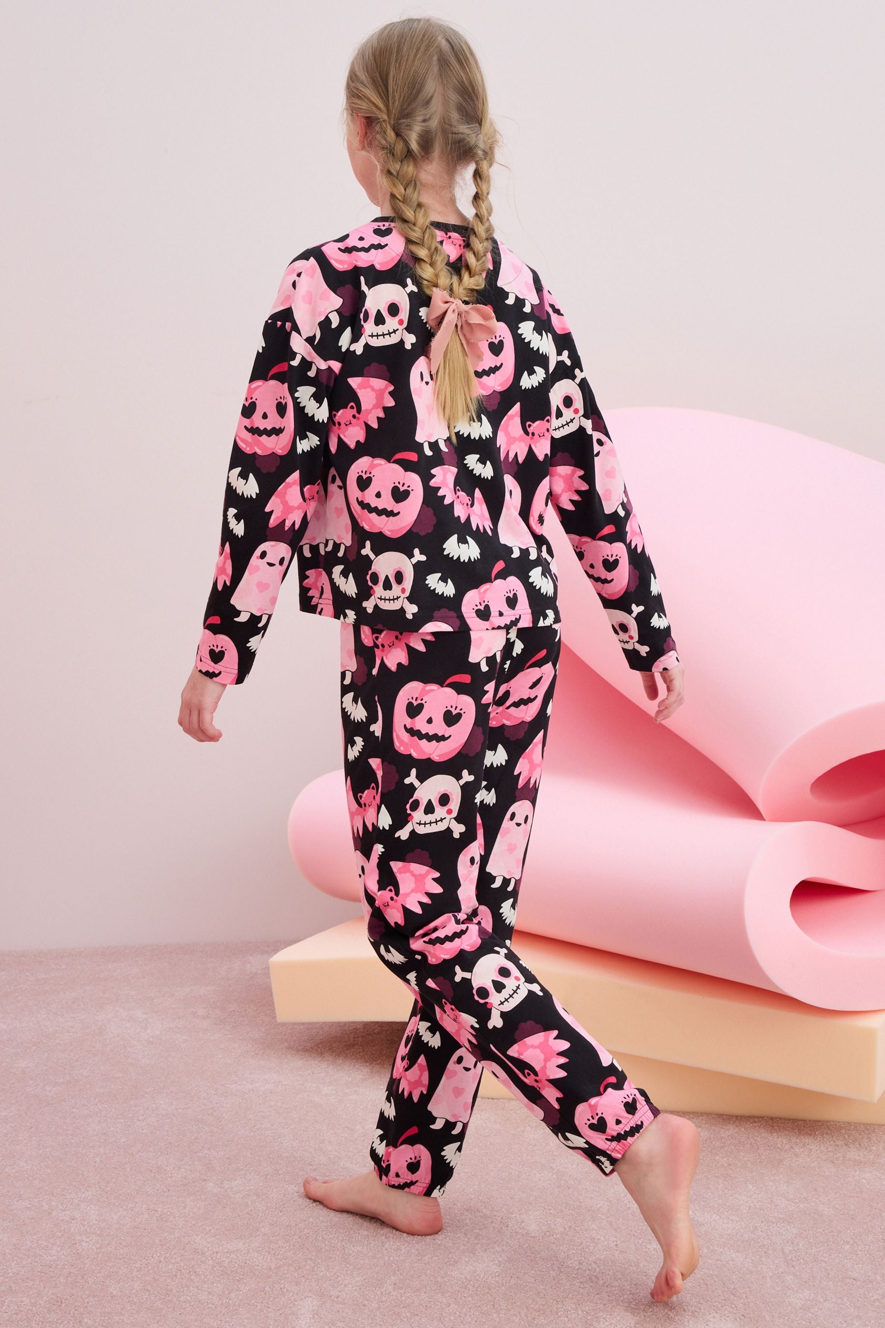 Black/Pink Halloween Jogger Pyjamas (3-16yrs)