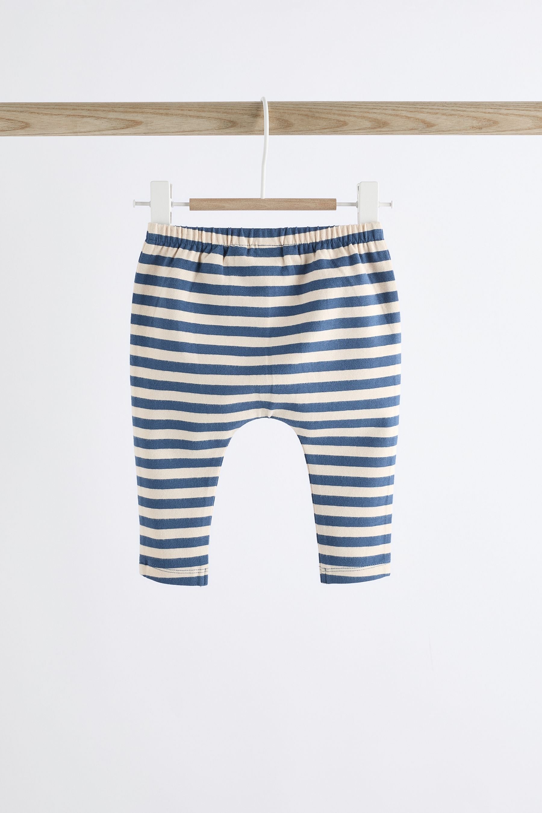 Navy Stripe Top And Leggings Baby Set