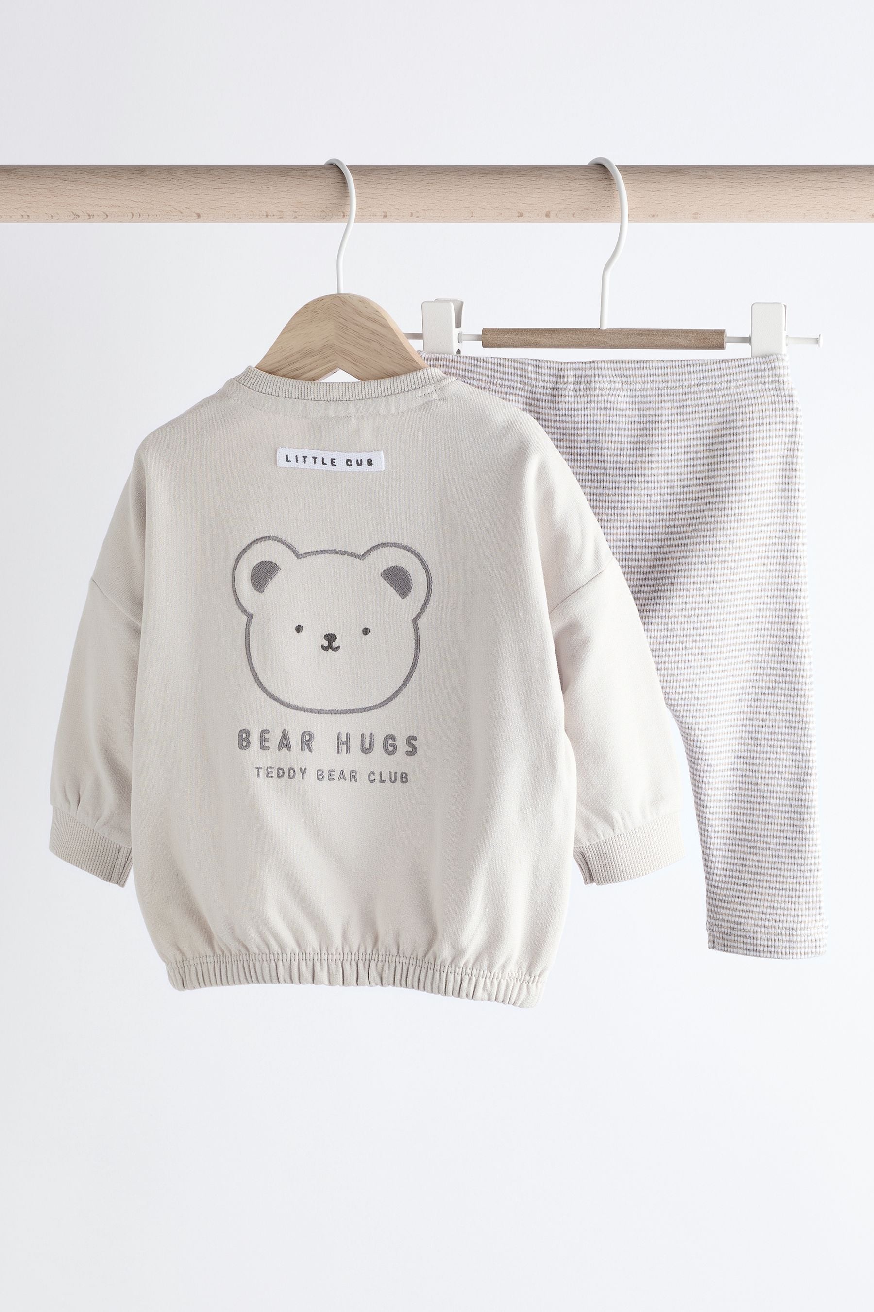 Grey Bear Baby Sweatshirt And Leggings 2 Piece Set