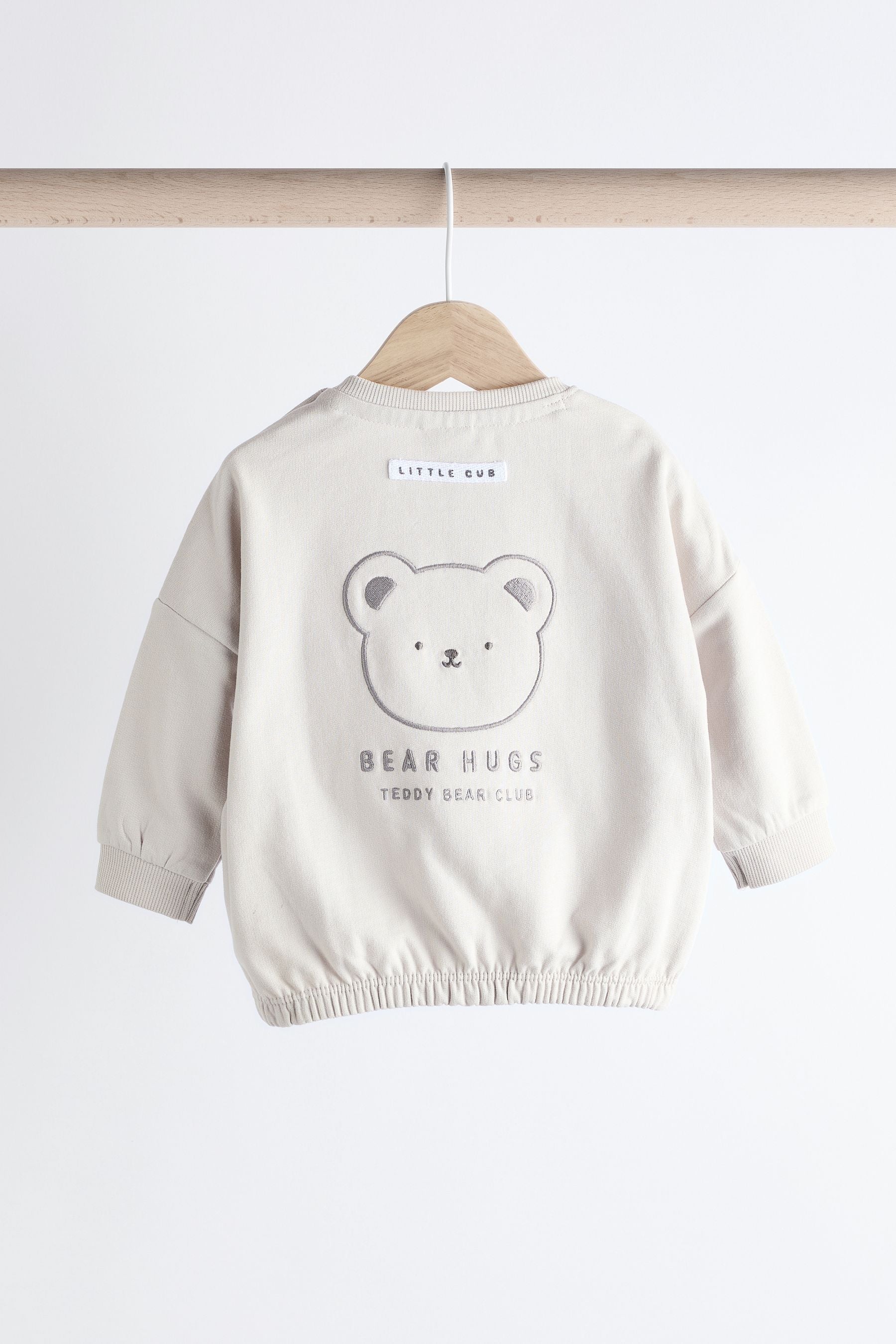 Grey Bear Baby Sweatshirt And Leggings 2 Piece Set