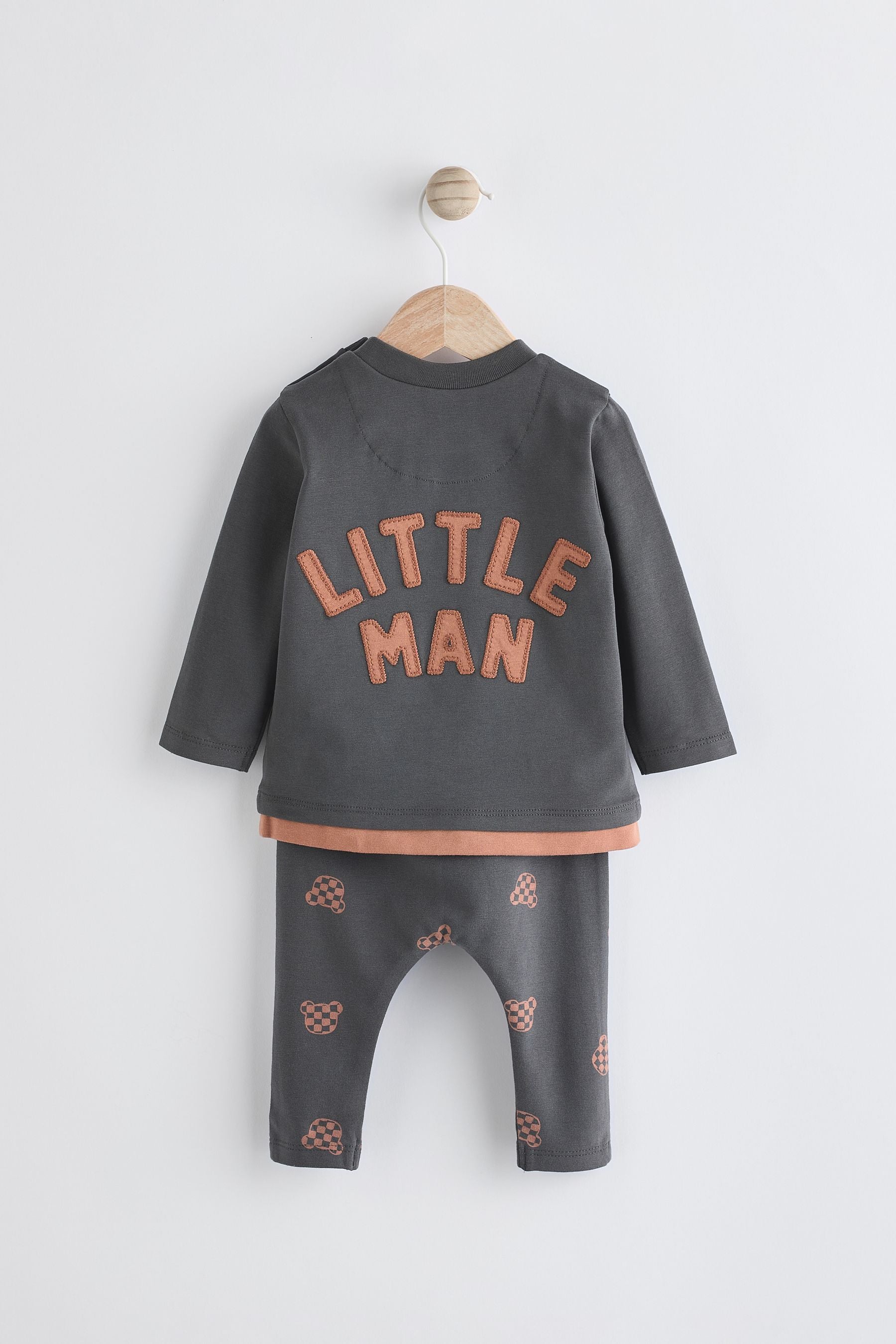 Black/Brown Top And Leggings Baby Set