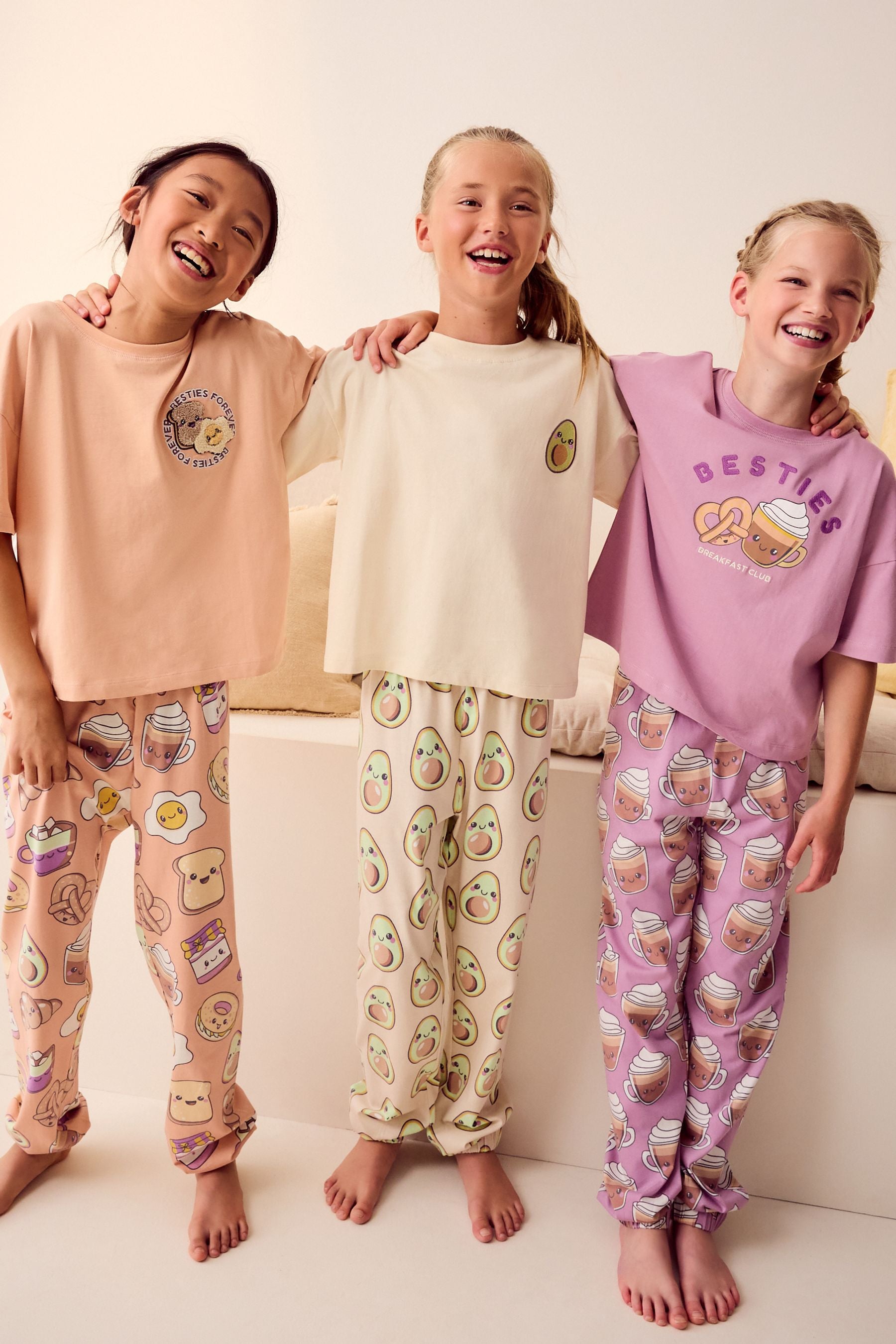 Pastel 100% Cotton Character Joggers Pyjamas 3 Pack (3-16yrs)