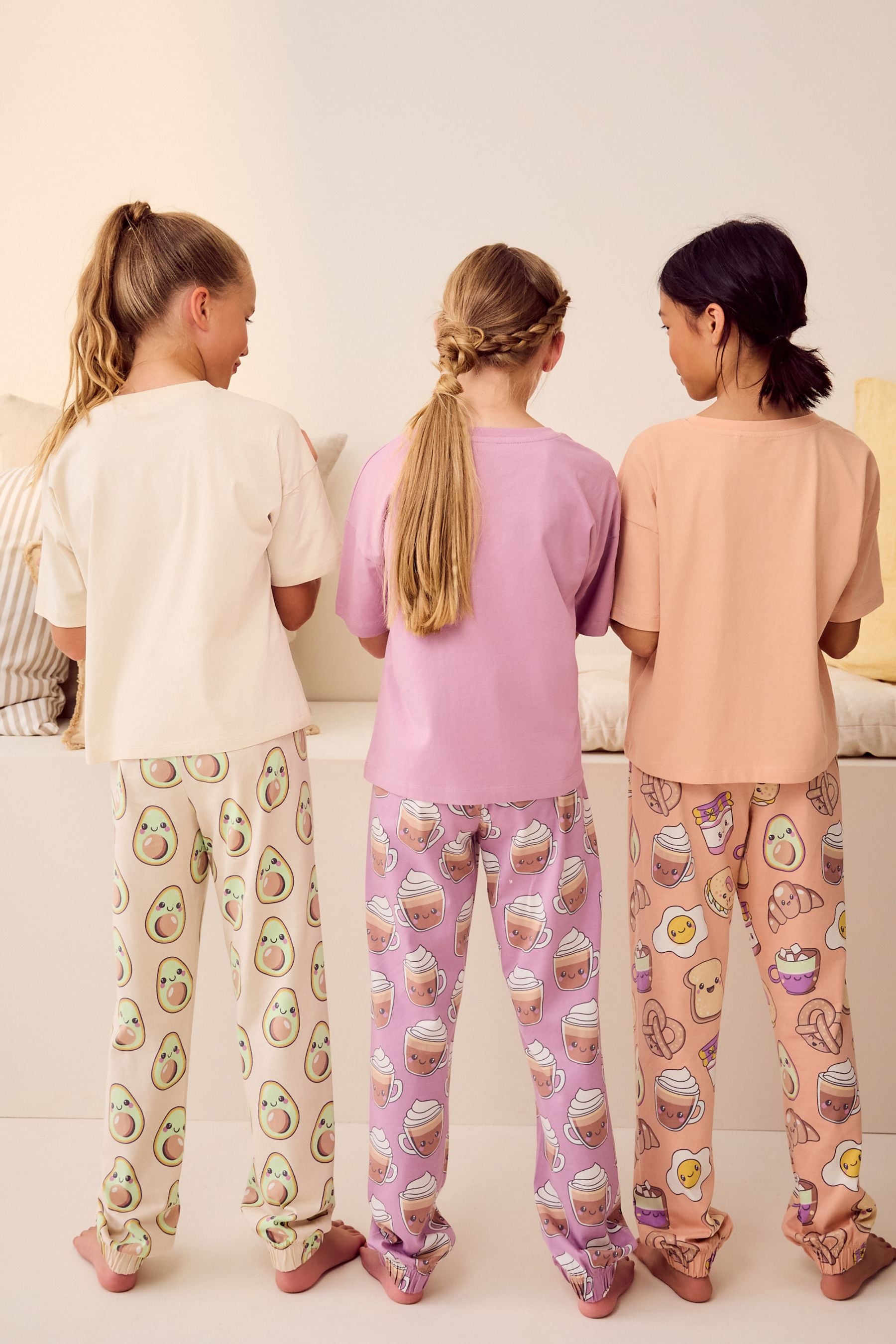 Pastel 100% Cotton Character Joggers Pyjamas 3 Pack (3-16yrs)