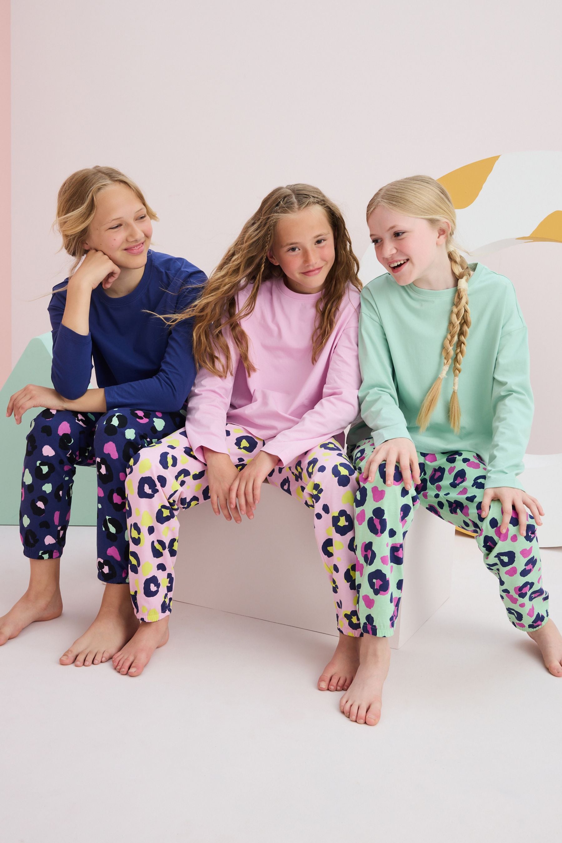 Bright Animal Print 100% Cotton Joggers Pyjamas 3 Pack (3-16yrs)