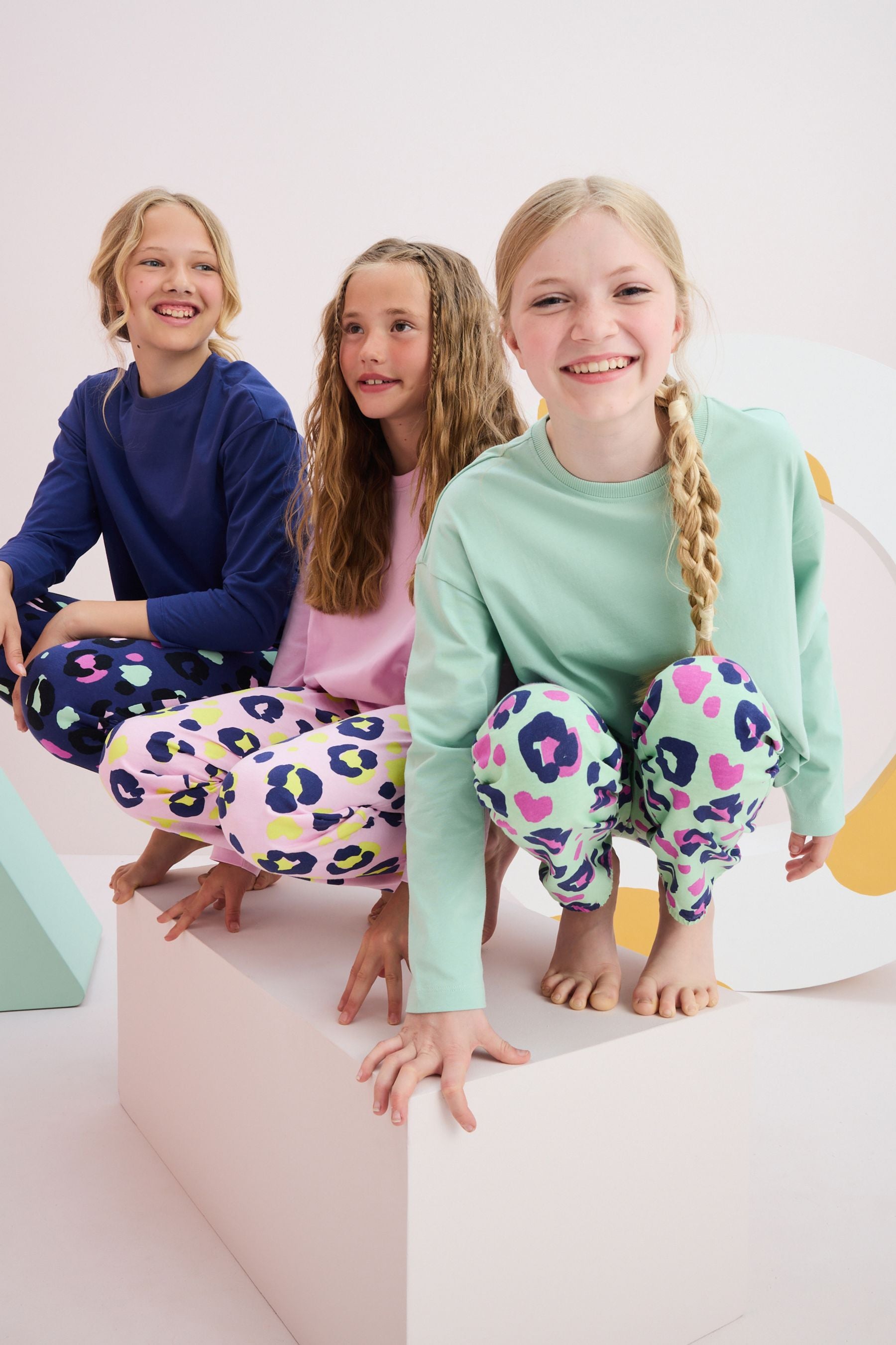 Bright Animal Print 100% Cotton Joggers Pyjamas 3 Pack (3-16yrs)