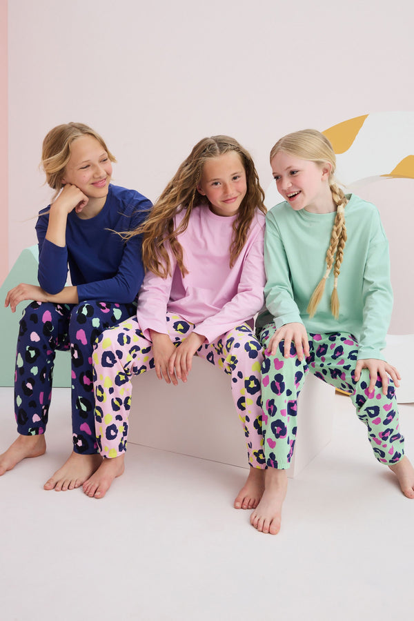 Bright Animal Print 100% Cotton Joggers Pyjamas 3 Pack (3-16yrs)